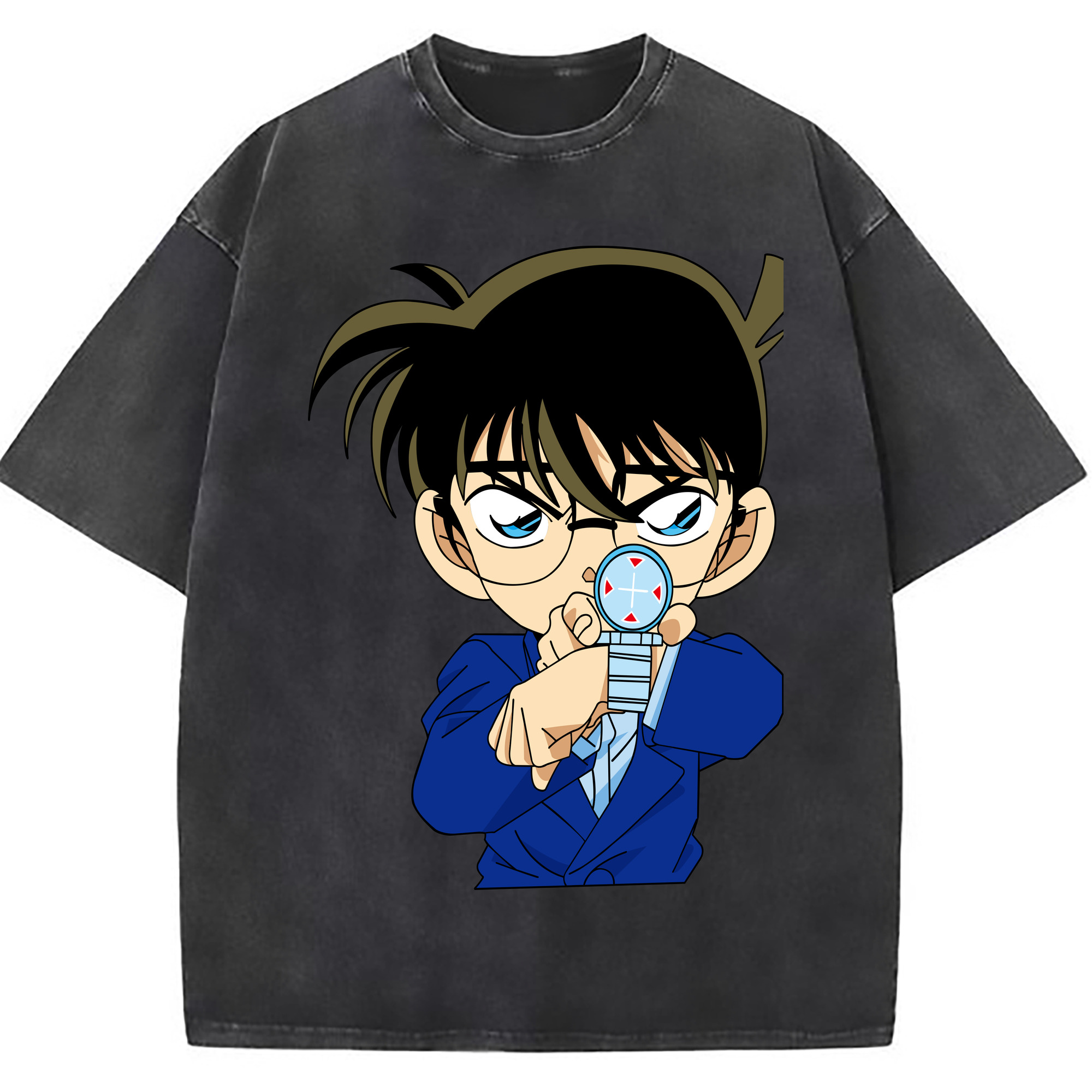 （画像用） 名探偵コナン 江戸川 コナン Detective Conan Conan Edogawa 綿100% ヴィンテージ風 半袖Tシャツ（フロントプリント）