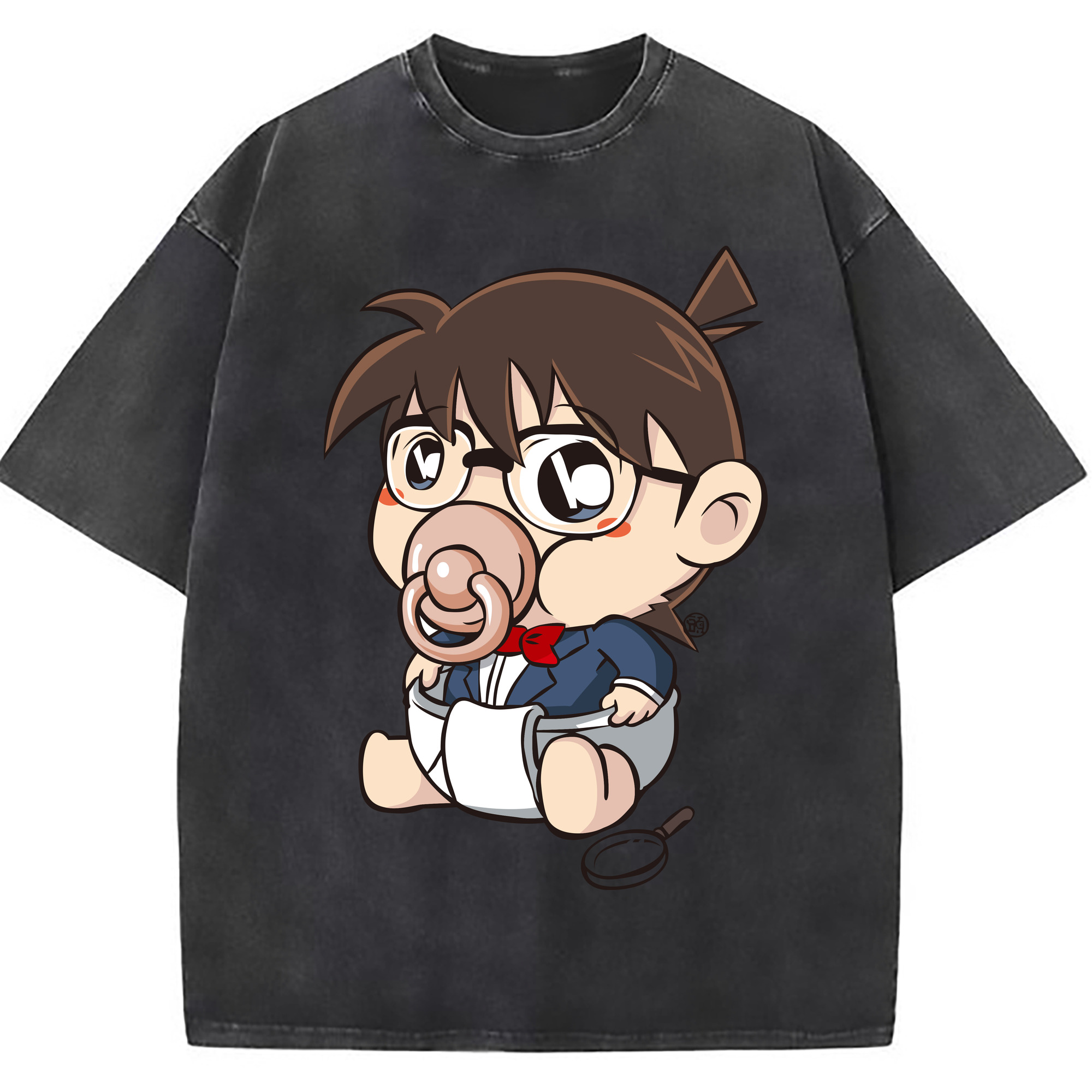 （画像用） 名探偵コナン 江戸川 コナン Detective Conan Conan Edogawa 綿100% ヴィンテージ風 半袖Tシャツ（フロントプリント）