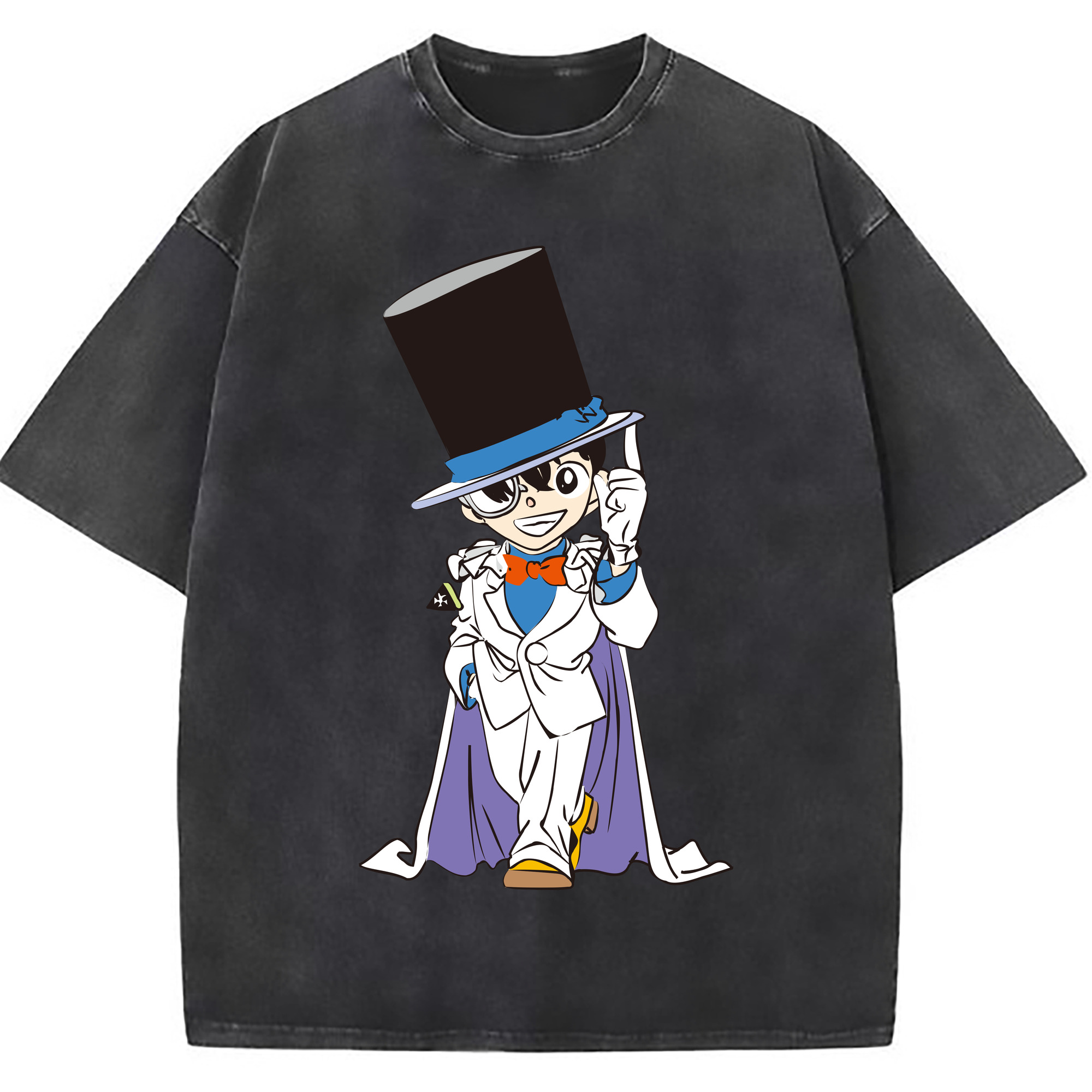 （画像用） 名探偵コナン 江戸川 コナン Detective Conan Conan Edogawa 綿100% ヴィンテージ風 半袖Tシャツ（フロントプリント）