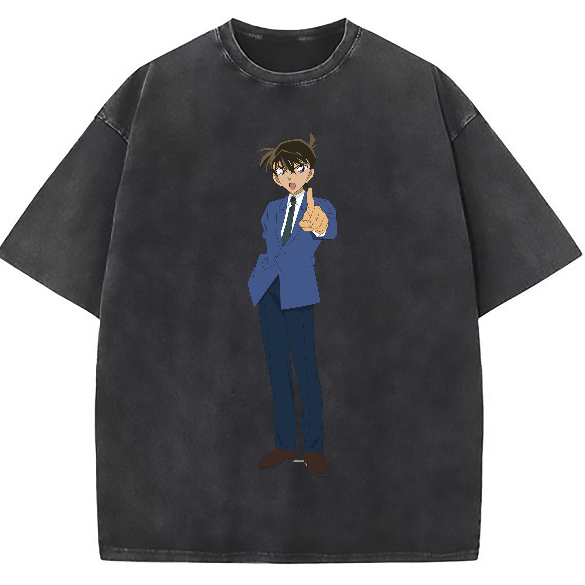 （画像用） 名探偵コナン 江戸川 コナン Detective Conan Conan Edogawa 綿100% ヴィンテージ風 半袖Tシャツ（フロントプリント）