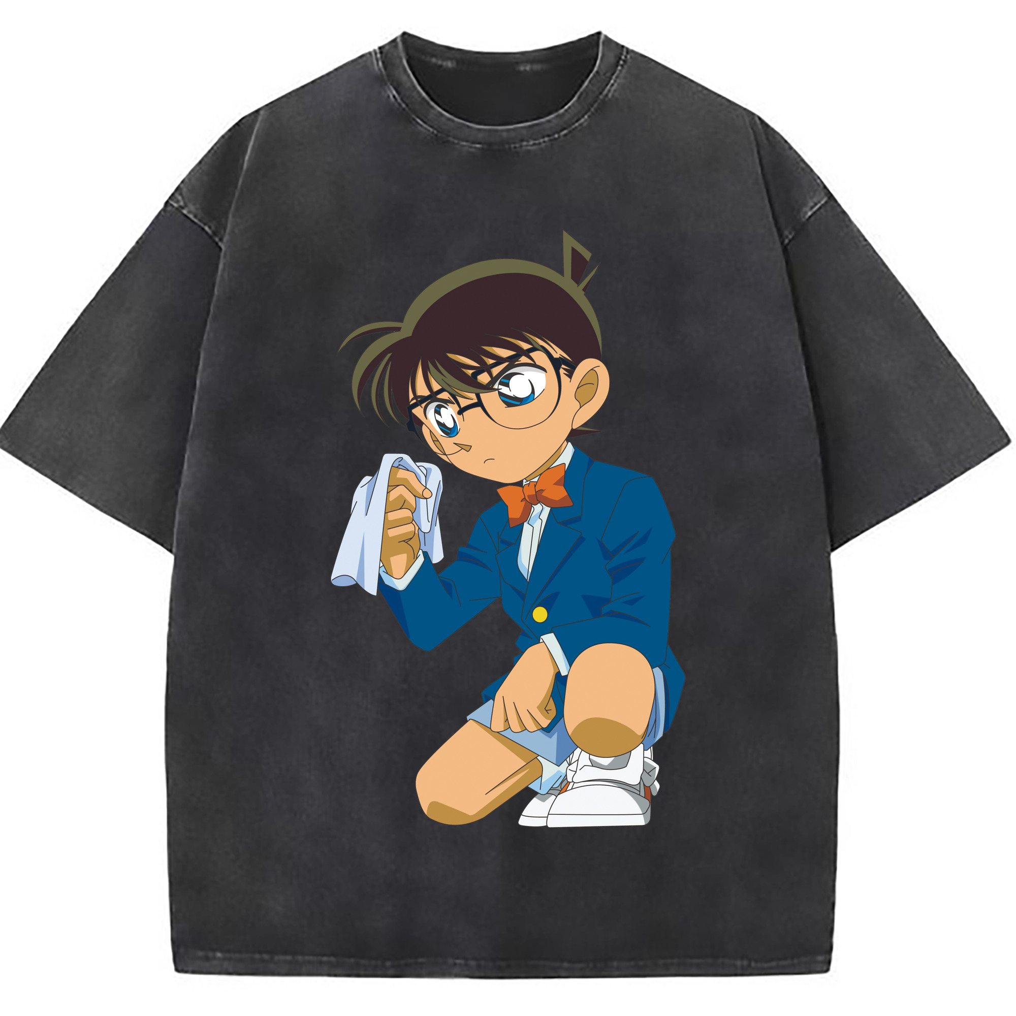 （画像用） 名探偵コナン 江戸川 コナン Detective Conan Conan Edogawa 綿100% ヴィンテージ風 半袖Tシャツ（フロントプリント）