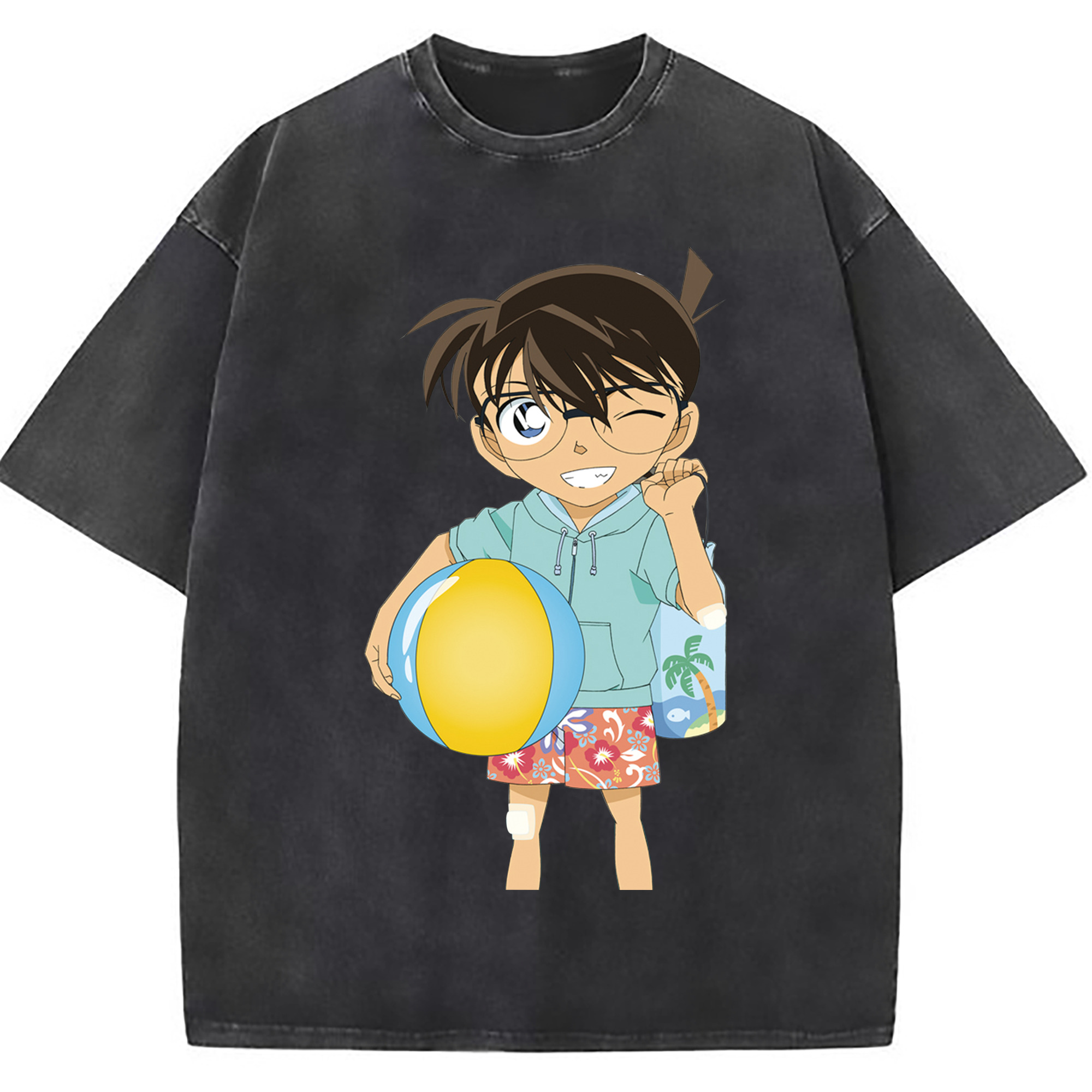 （画像用） 名探偵コナン 江戸川 コナン Detective Conan Conan Edogawa 綿100% ヴィンテージ風 半袖Tシャツ（フロントプリント）