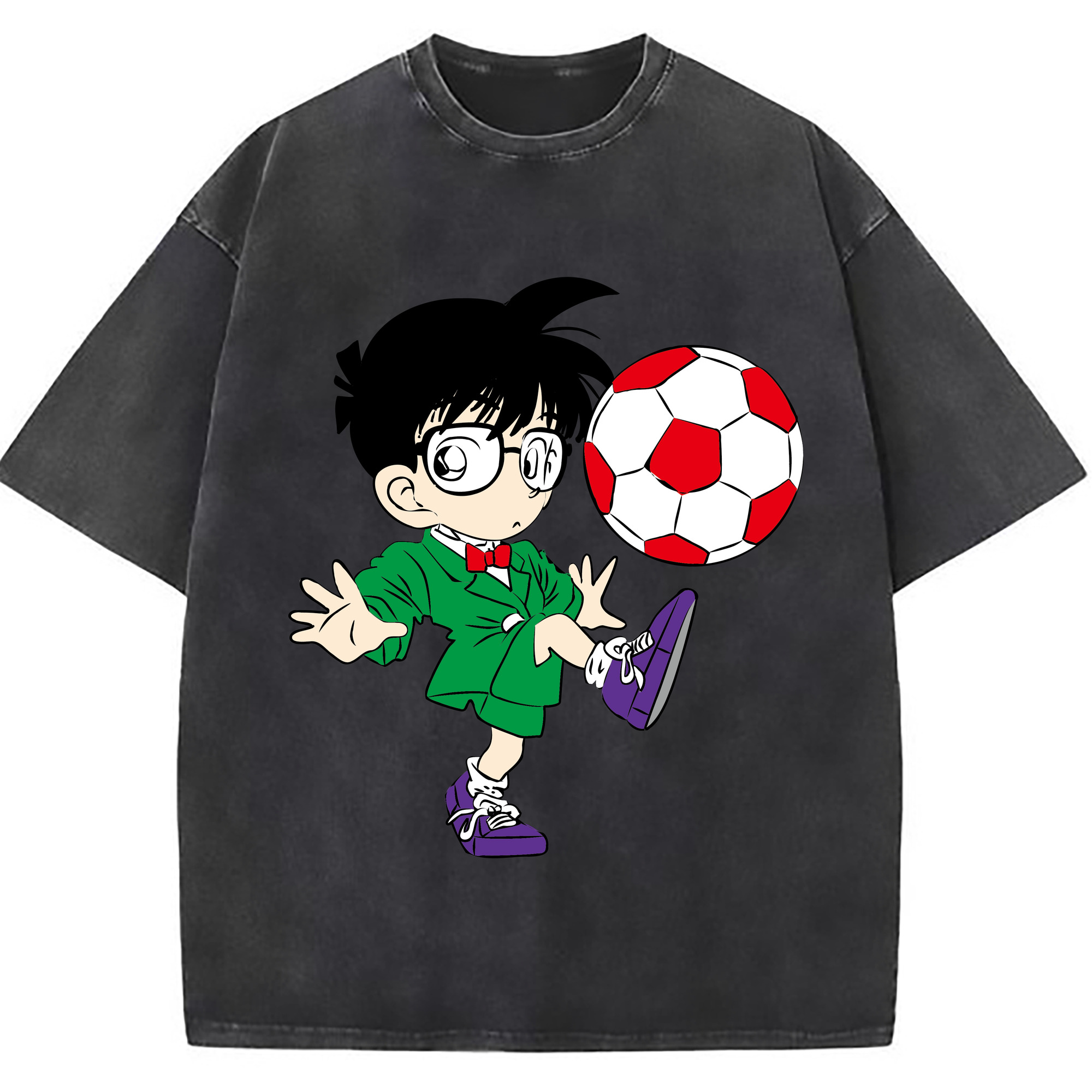 （画像用） 名探偵コナン 江戸川 コナン Detective Conan Conan Edogawa 綿100% ヴィンテージ風 半袖Tシャツ（フロントプリント）