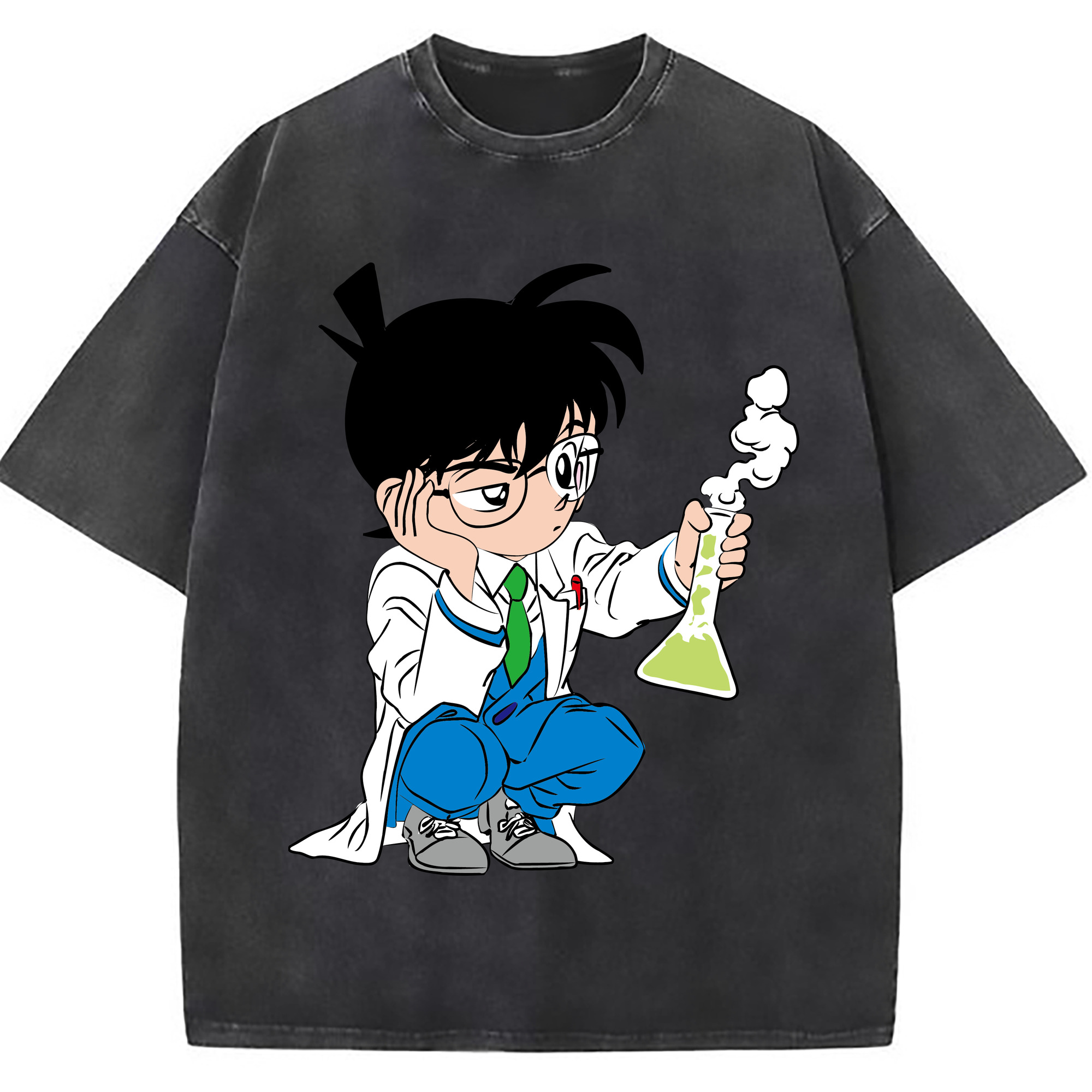 （画像用） 名探偵コナン 江戸川 コナン Detective Conan Conan Edogawa 綿100% ヴィンテージ風 半袖Tシャツ（フロントプリント）