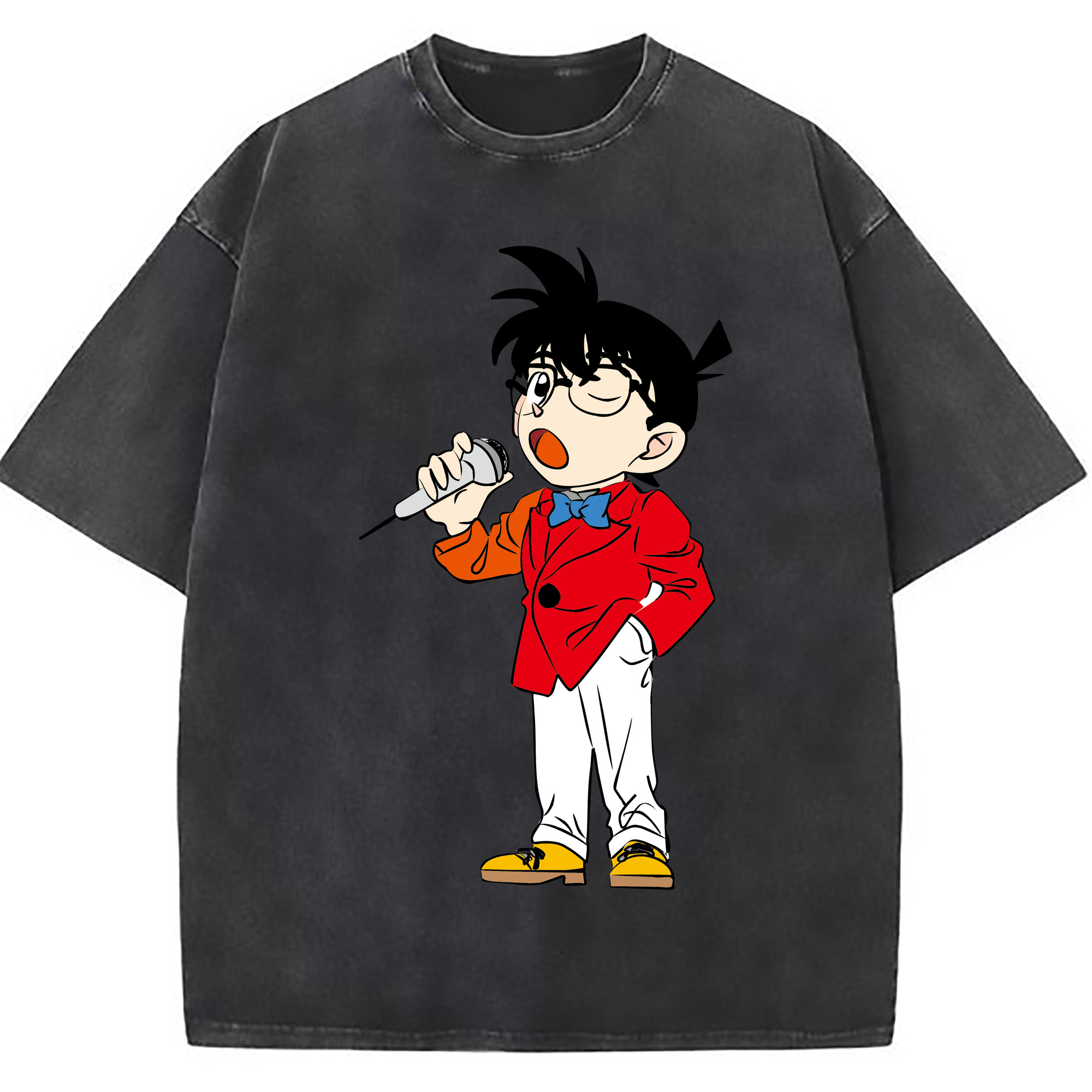 （画像用） 名探偵コナン 江戸川 コナン Detective Conan Conan Edogawa 綿100% ヴィンテージ風 半袖Tシャツ（フロントプリント）