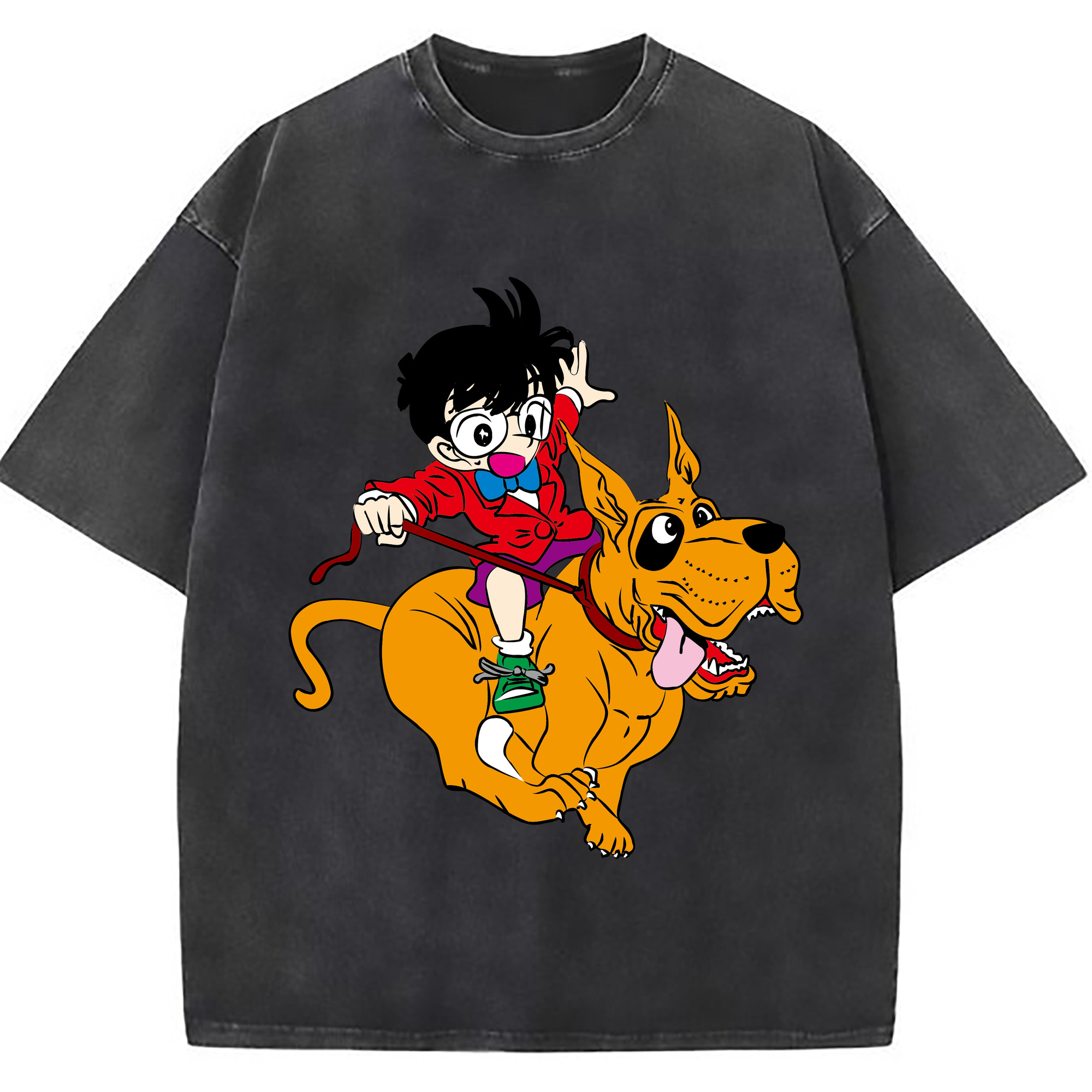（画像用） 名探偵コナン 江戸川 コナン Detective Conan Conan Edogawa 綿100% ヴィンテージ風 半袖Tシャツ（フロントプリント）