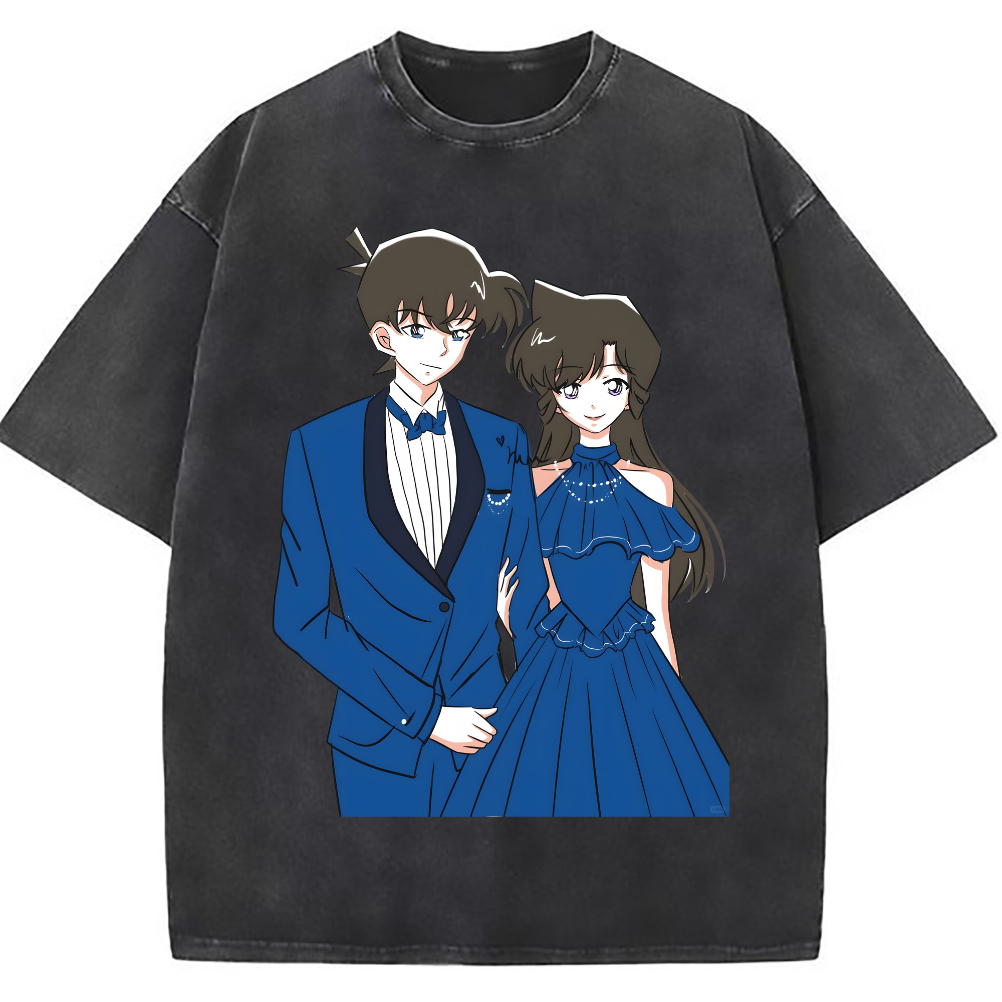 （画像用） 名探偵コナン 江戸川 コナン Detective Conan Conan Edogawa 綿100% ヴィンテージ風 半袖Tシャツ（フロントプリント）