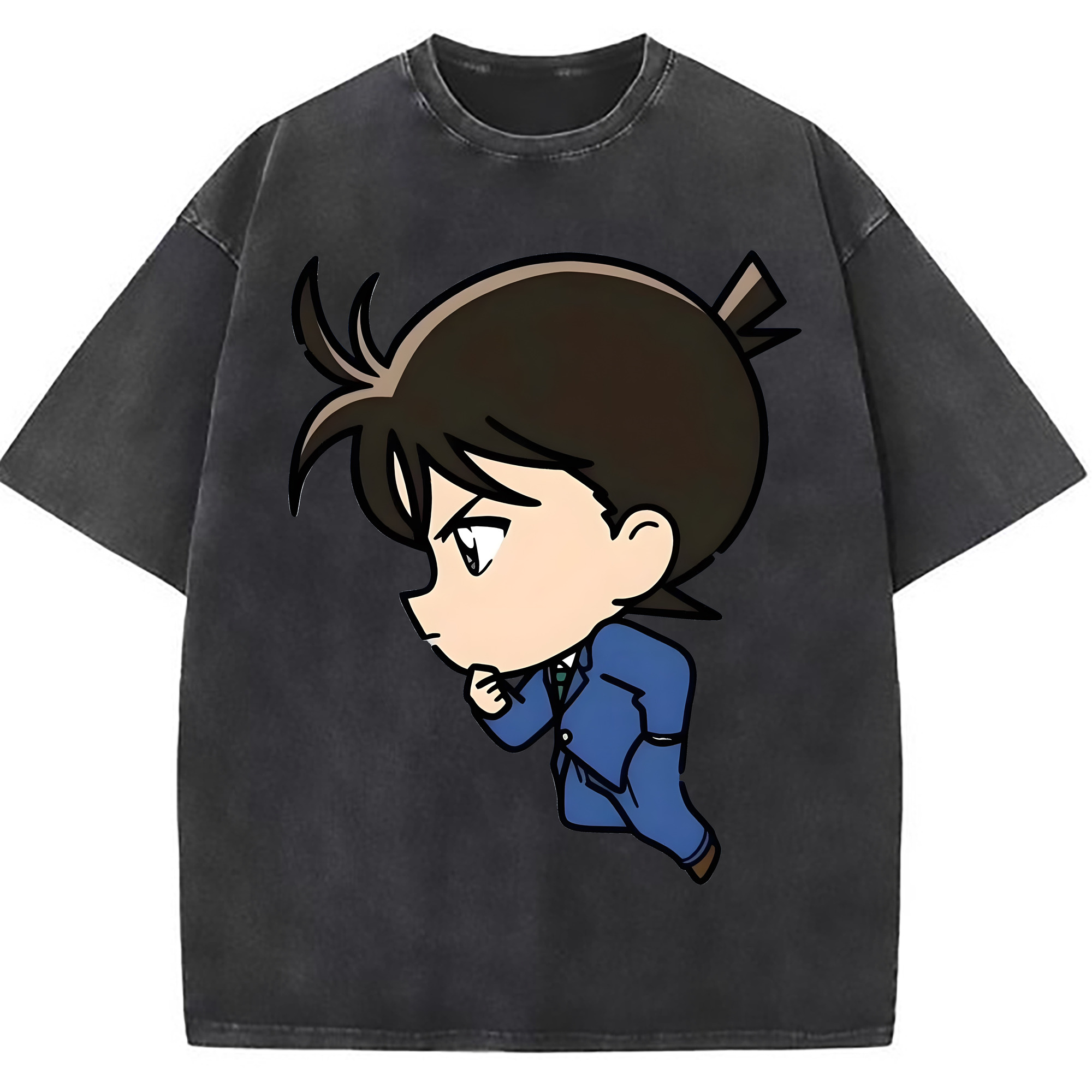 （画像用） 名探偵コナン 江戸川 コナン Detective Conan Conan Edogawa 綿100% ヴィンテージ風 半袖Tシャツ（フロントプリント）