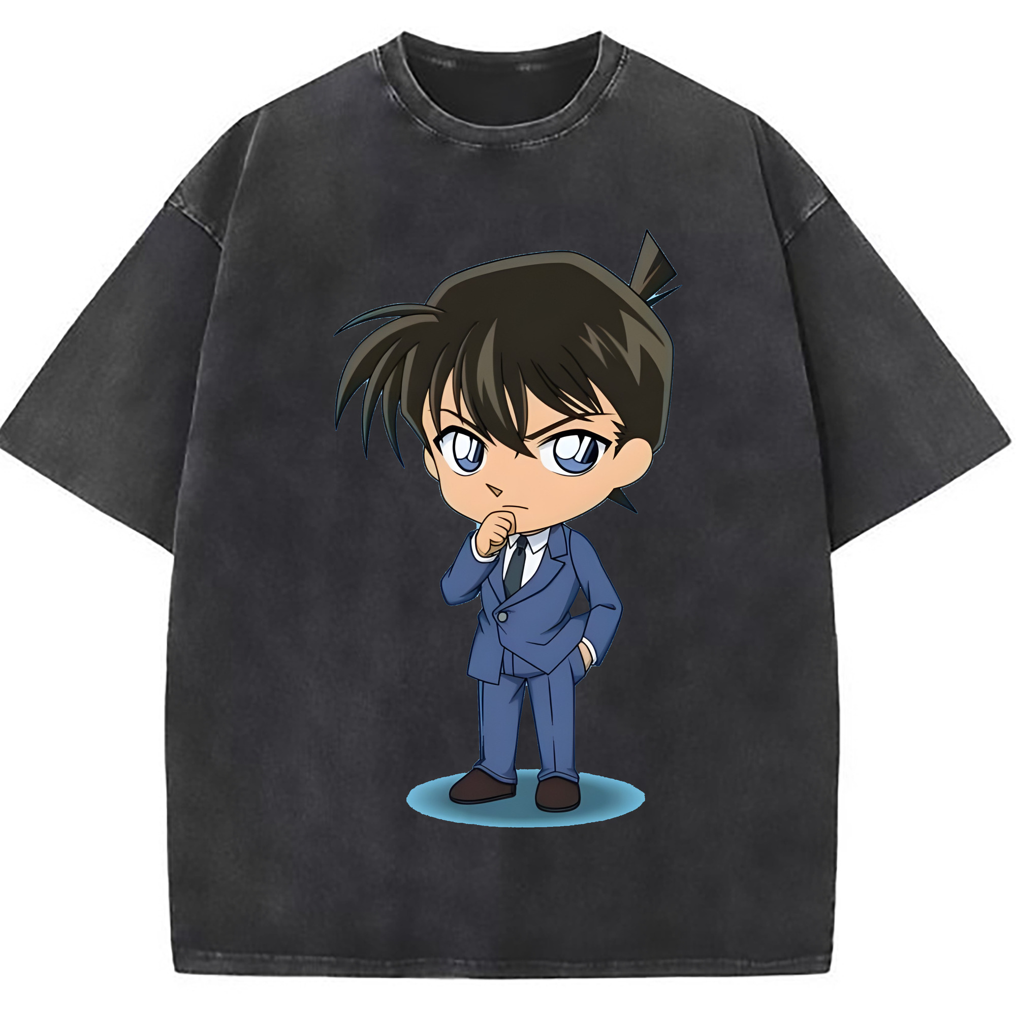 （画像用） 名探偵コナン 江戸川 コナン Detective Conan Conan Edogawa 綿100% ヴィンテージ風 半袖Tシャツ（フロントプリント）