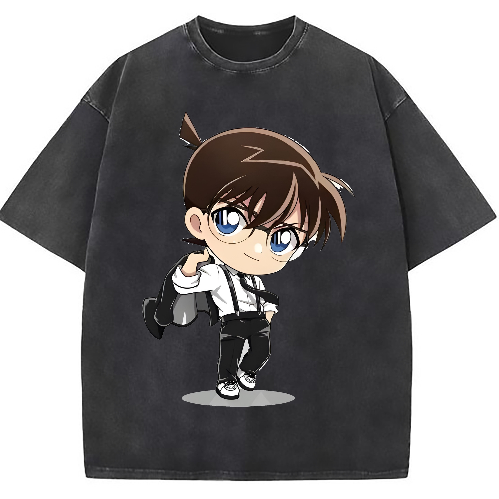 （画像用） 名探偵コナン 江戸川 コナン Detective Conan Conan Edogawa 綿100% ヴィンテージ風 半袖Tシャツ（フロントプリント）