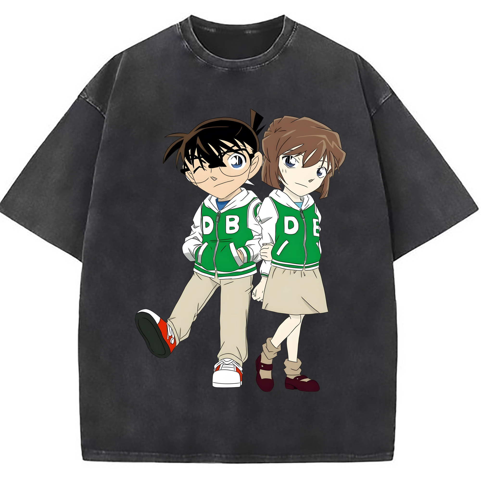 （画像用） 名探偵コナン 江戸川 コナン Detective Conan Conan Edogawa 綿100% ヴィンテージ風 半袖Tシャツ（フロントプリント）