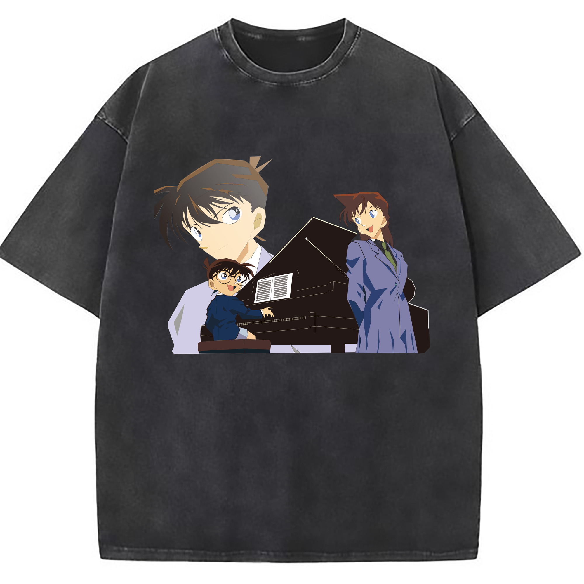 （画像用） 名探偵コナン 毛利 蘭 もうり らん、モーリ ラン Detective Conan Rachel Moore 綿100% ヴィンテージ風 半袖Tシャツ（フロントプリント）