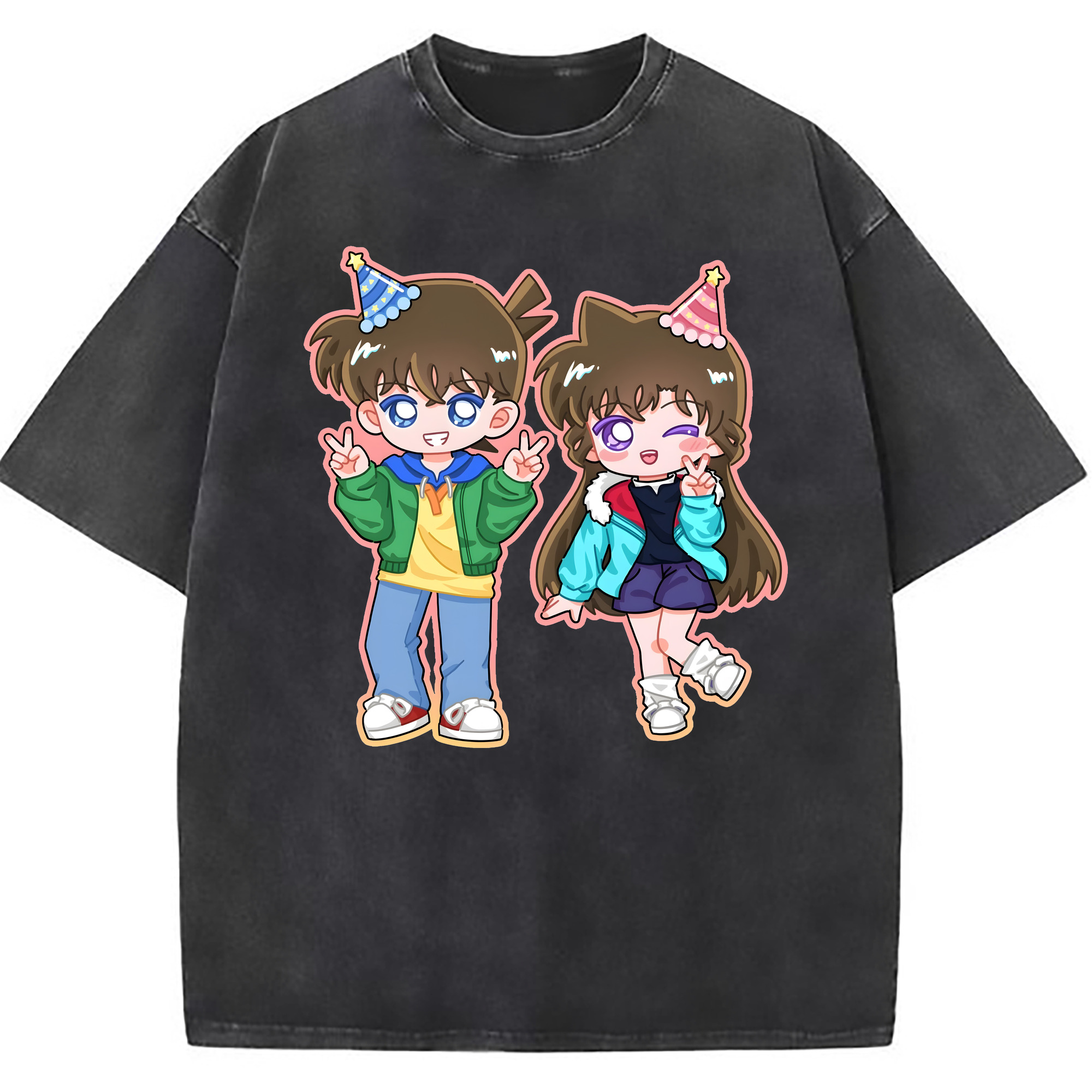 （画像用） 名探偵コナン 毛利 蘭 もうり らん、モーリ ラン Detective Conan Rachel Moore 綿100% ヴィンテージ風 半袖Tシャツ（フロントプリント）
