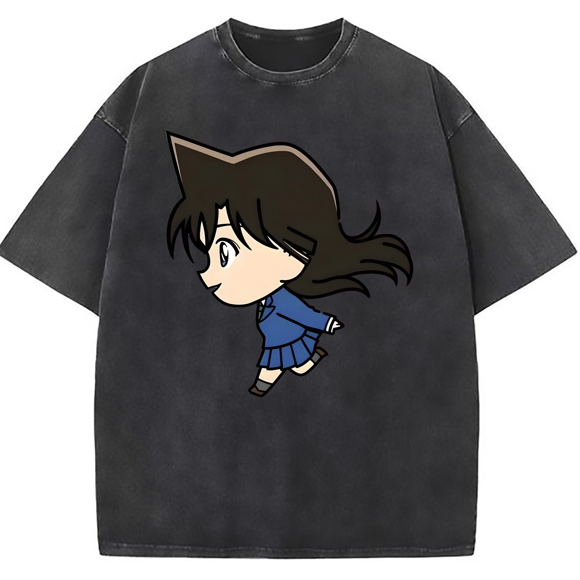 （画像用） 名探偵コナン 毛利 蘭 もうり らん、モーリ ラン Detective Conan Rachel Moore 綿100% ヴィンテージ風 半袖Tシャツ（フロントプリント）