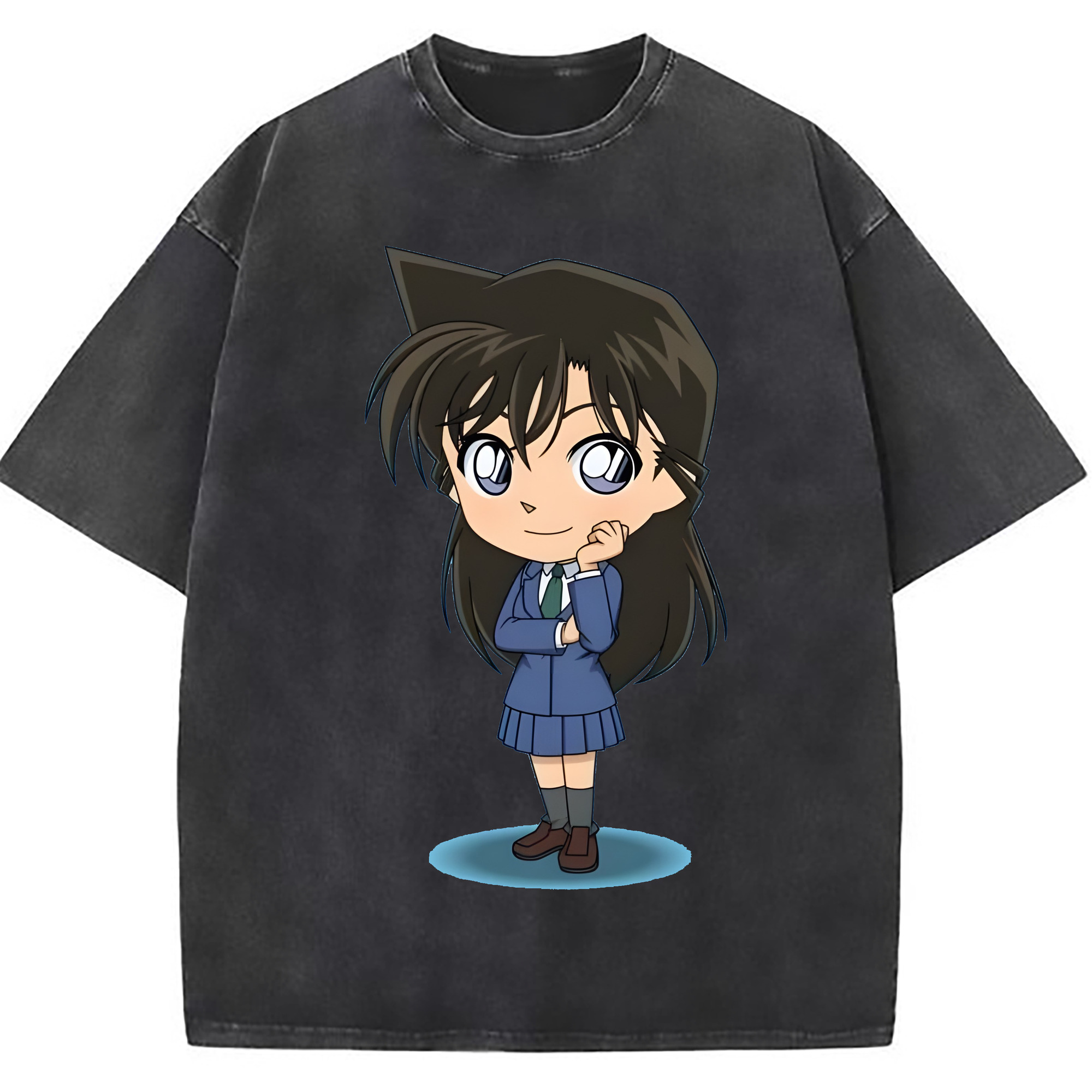 （画像用） 名探偵コナン 毛利 蘭 もうり らん、モーリ ラン Detective Conan Rachel Moore 綿100% ヴィンテージ風 半袖Tシャツ（フロントプリント）