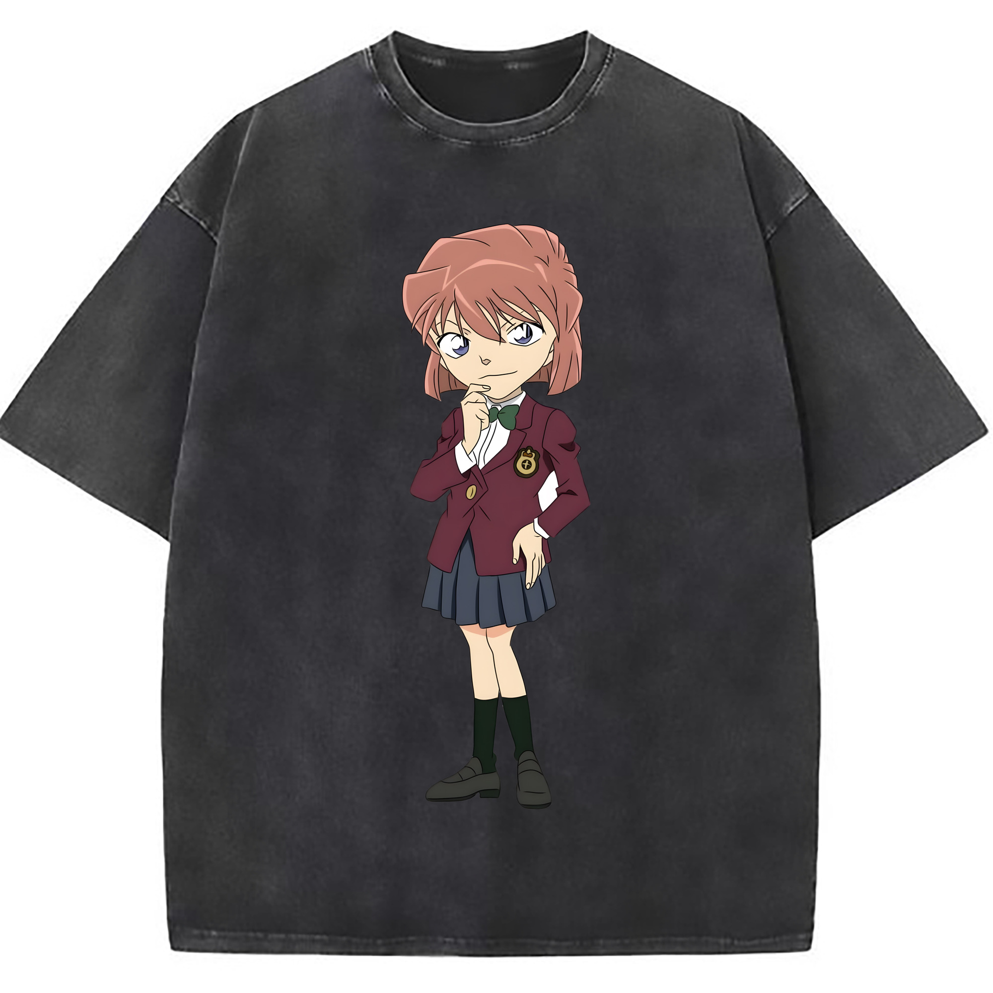（画像用） 名探偵コナン 灰原 哀 はいばら あい Detective Conan Anita Hailey、Vi Graythorn Haibara Ai 綿100% ヴィンテージ風 半袖Tシャツ（フロントプリント）