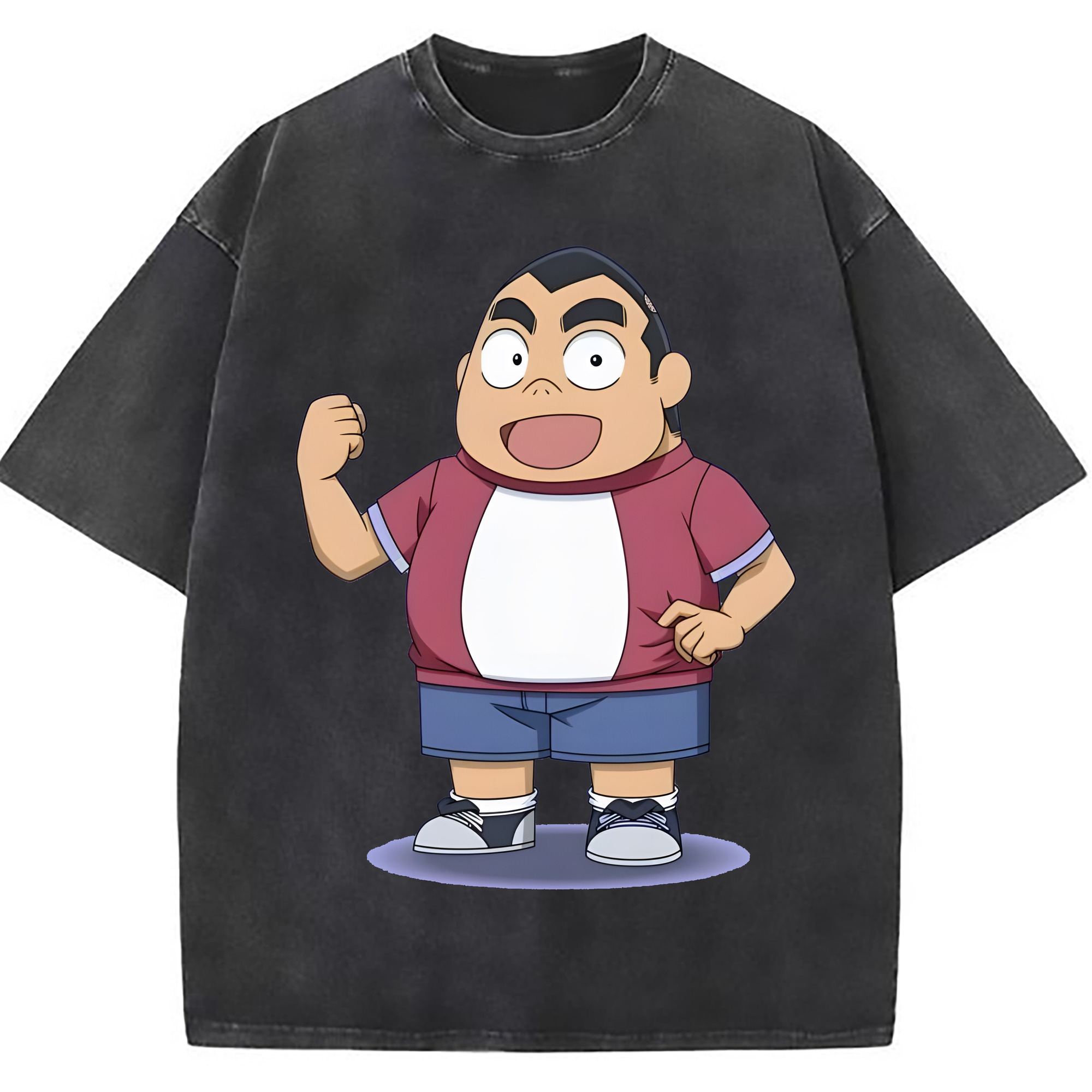 （画像用） 名探偵コナン 小嶋 元太 こじま げんた Detective Conan Kojima Genta 綿100% ヴィンテージ風 半袖Tシャツ（フロントプリント）
