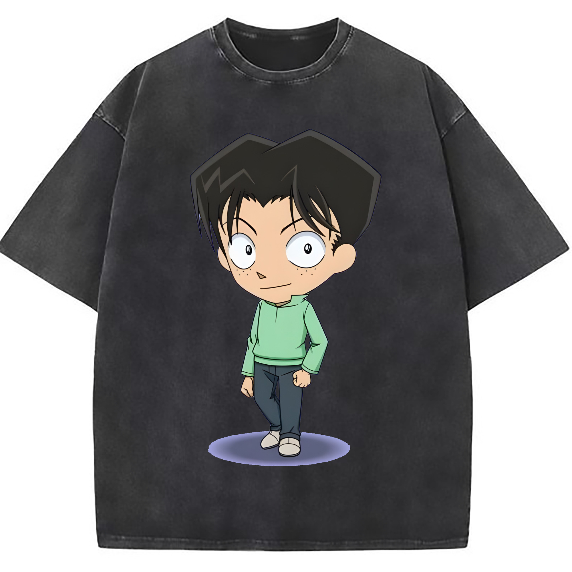 （画像用） 名探偵コナン 円谷 光彦 つぶらや みつひこ Detective Conan Mitch Tennyson 綿100% ヴィンテージ風 半袖Tシャツ（フロントプリント）