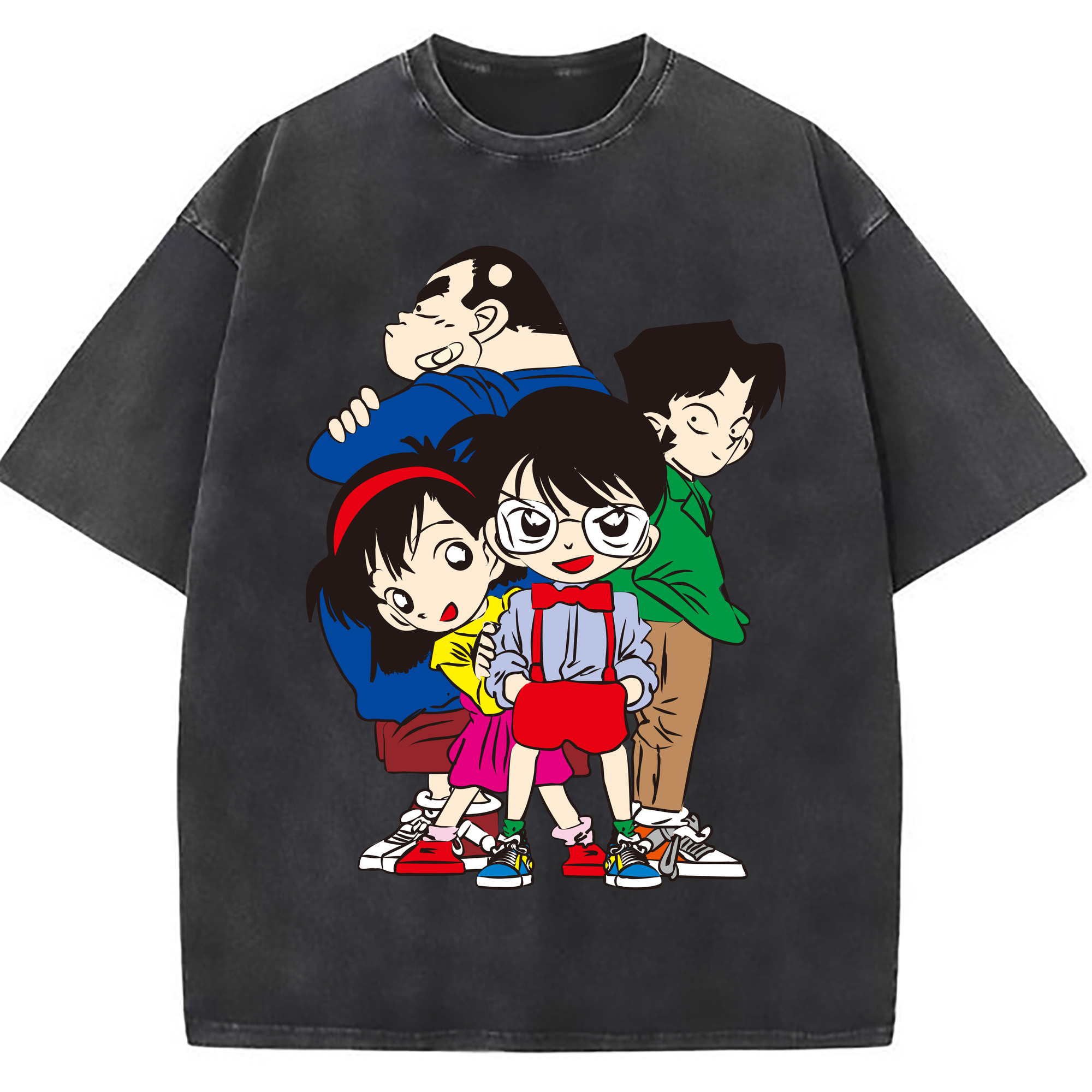 （画像用） 名探偵コナン Detective Conan 綿100% ヴィンテージ風 半袖Tシャツ（フロントプリント）