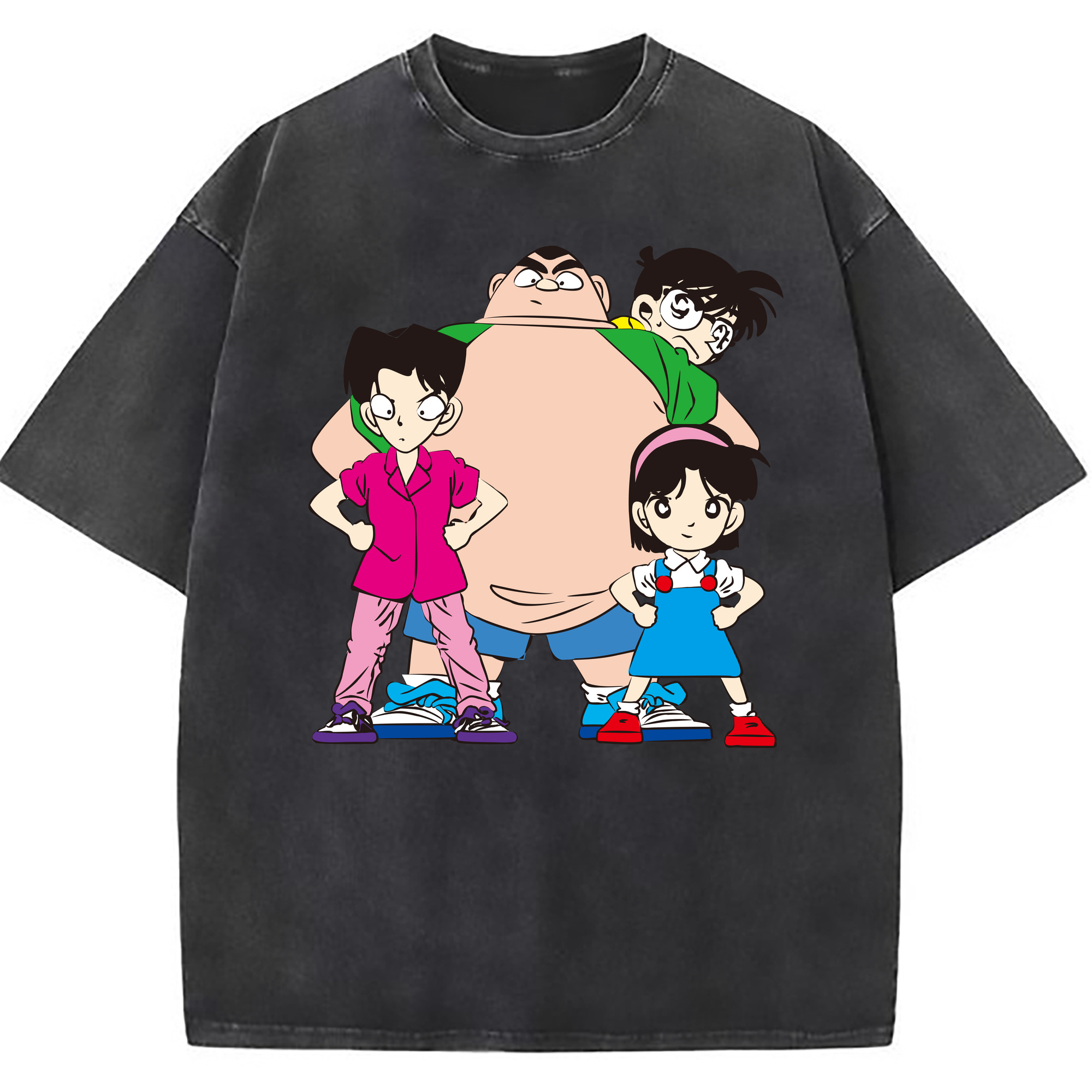 （画像用） 名探偵コナン Detective Conan 綿100% ヴィンテージ風 半袖Tシャツ（フロントプリント）