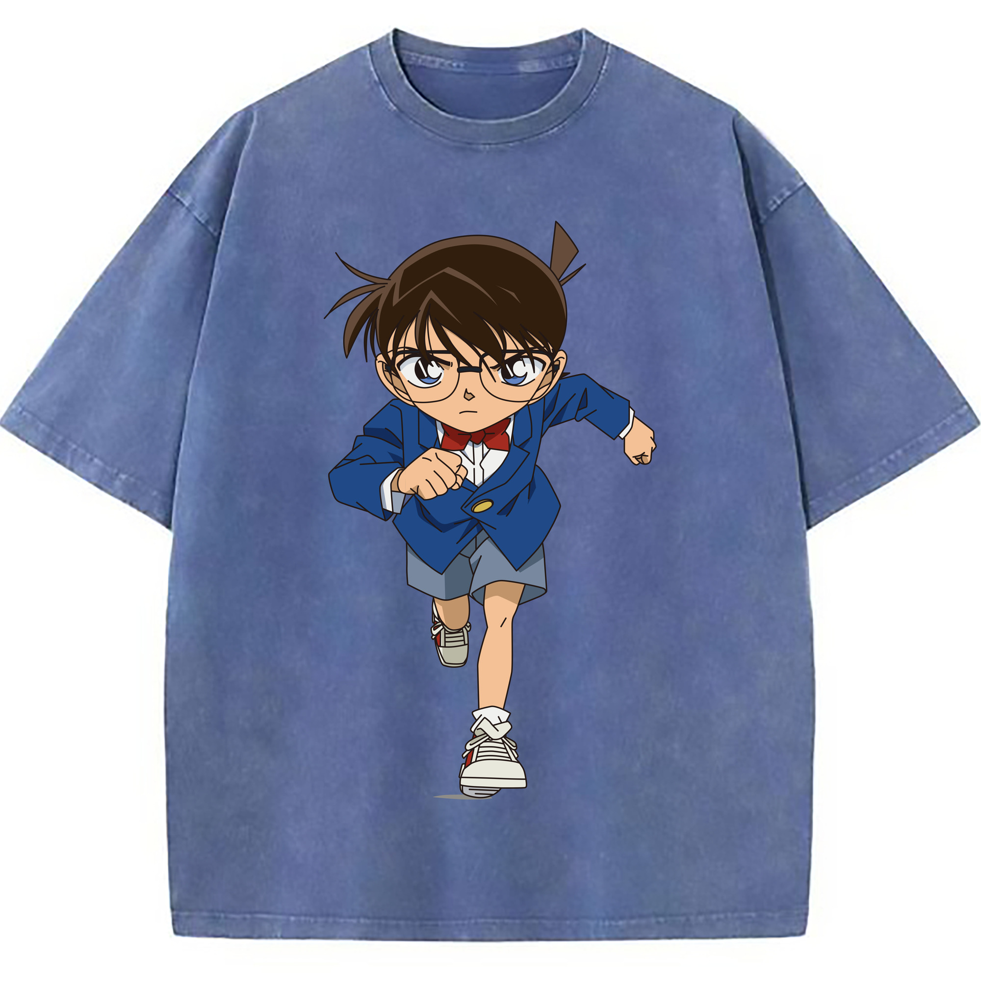 （画像用） 名探偵コナン 江戸川 コナン Detective Conan Conan Edogawa 綿100% ヴィンテージ風 半袖Tシャツ（フロントプリント）