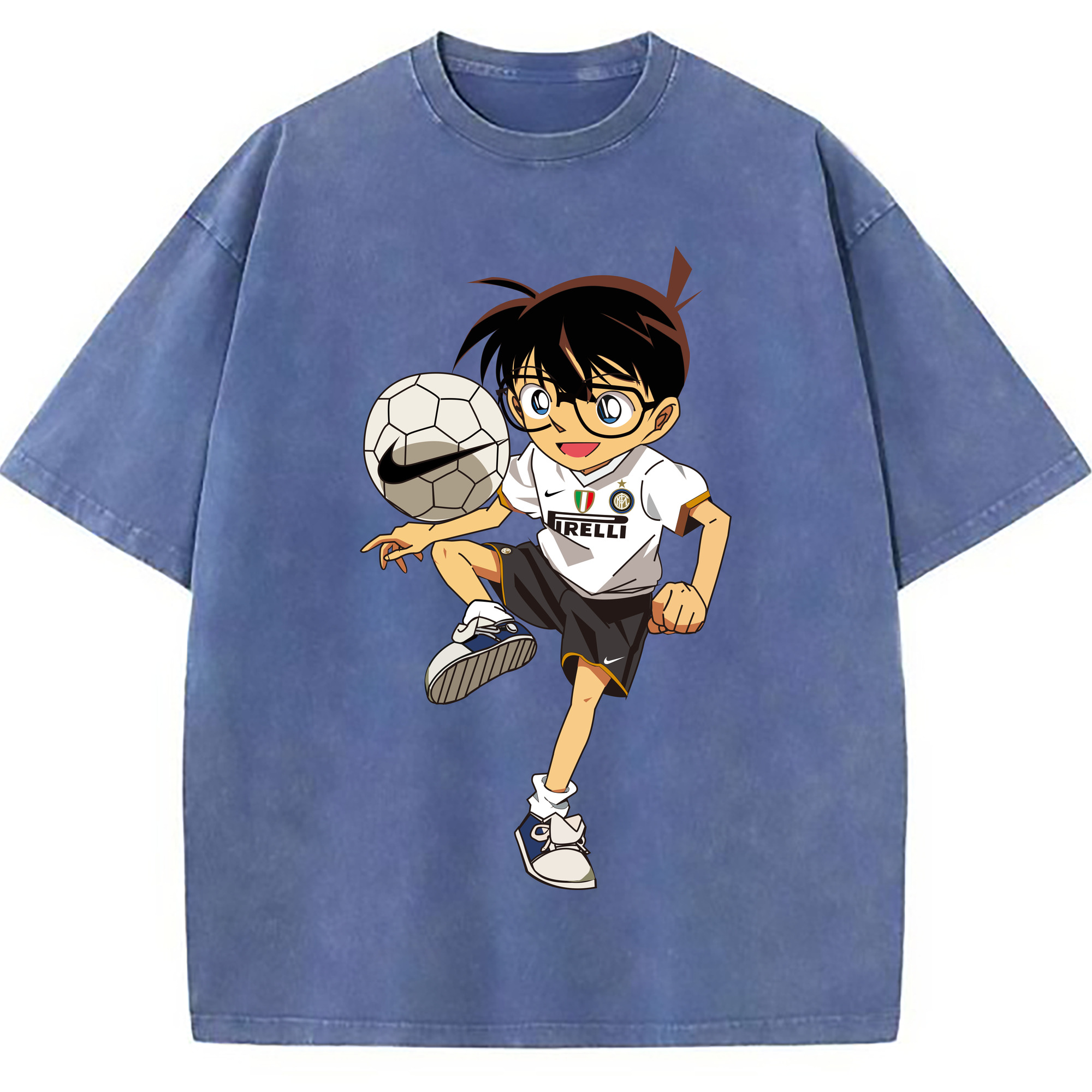 （画像用） 名探偵コナン 江戸川 コナン Detective Conan Conan Edogawa 綿100% ヴィンテージ風 半袖Tシャツ（フロントプリント）
