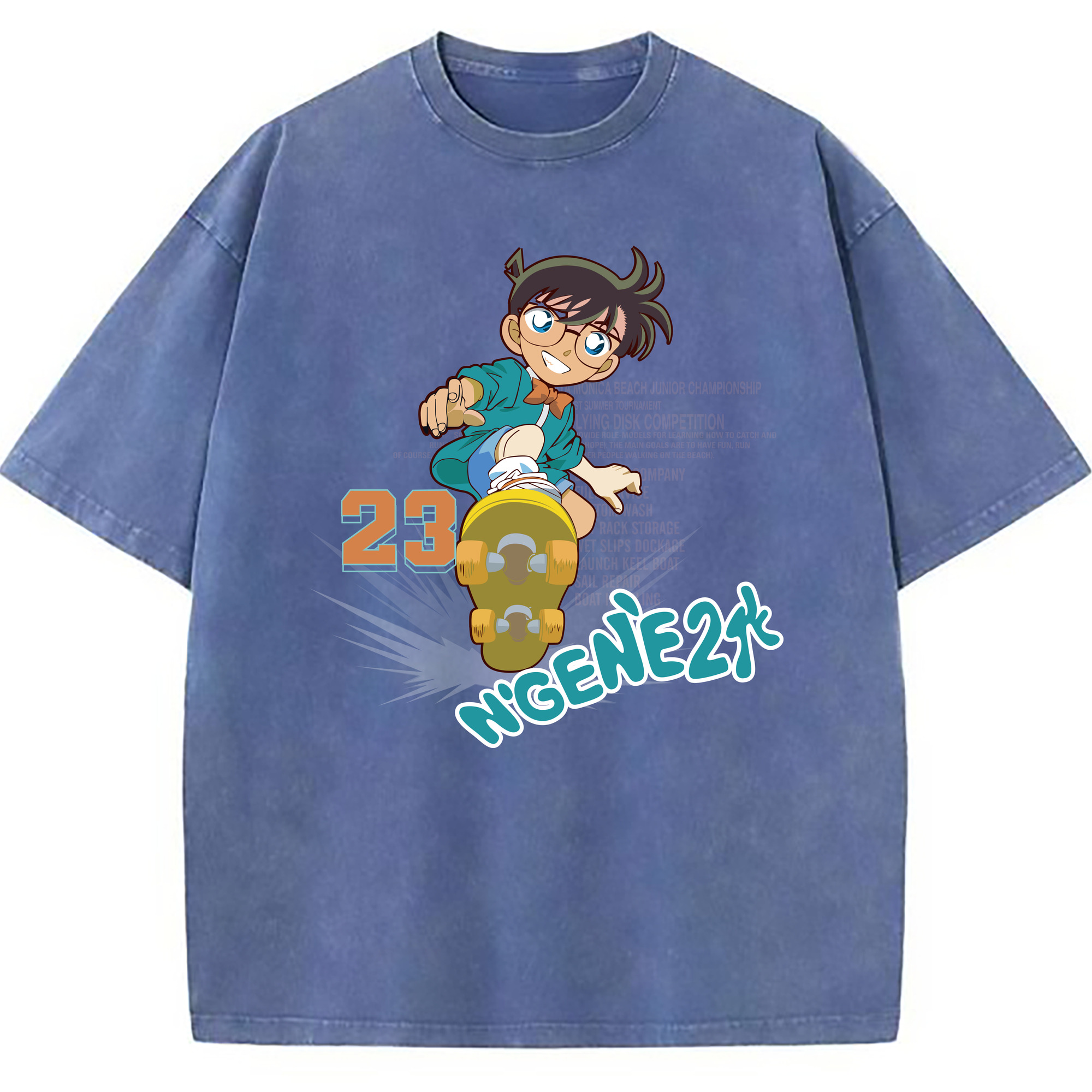 （画像用） 名探偵コナン 江戸川 コナン Detective Conan Conan Edogawa 綿100% ヴィンテージ風 半袖Tシャツ（フロントプリント）