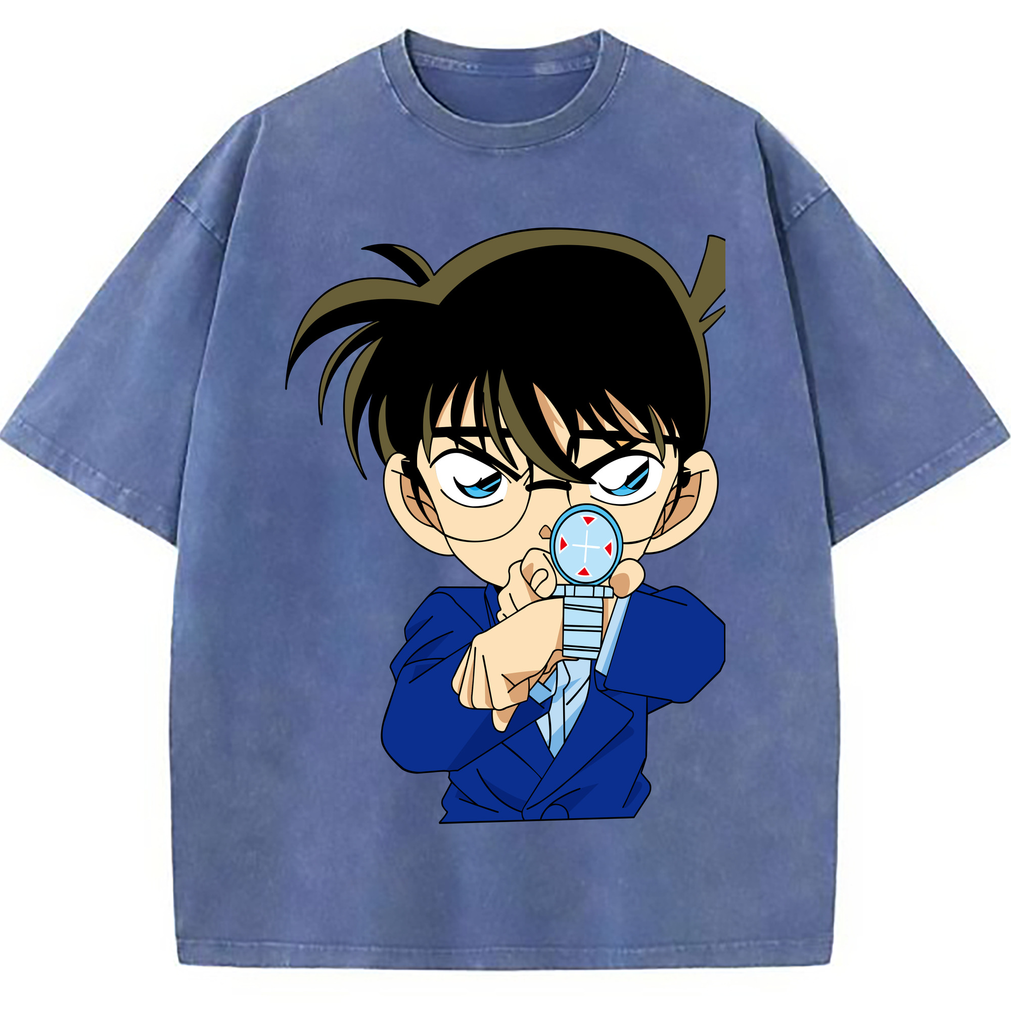 （画像用） 名探偵コナン 江戸川 コナン Detective Conan Conan Edogawa 綿100% ヴィンテージ風 半袖Tシャツ（フロントプリント）