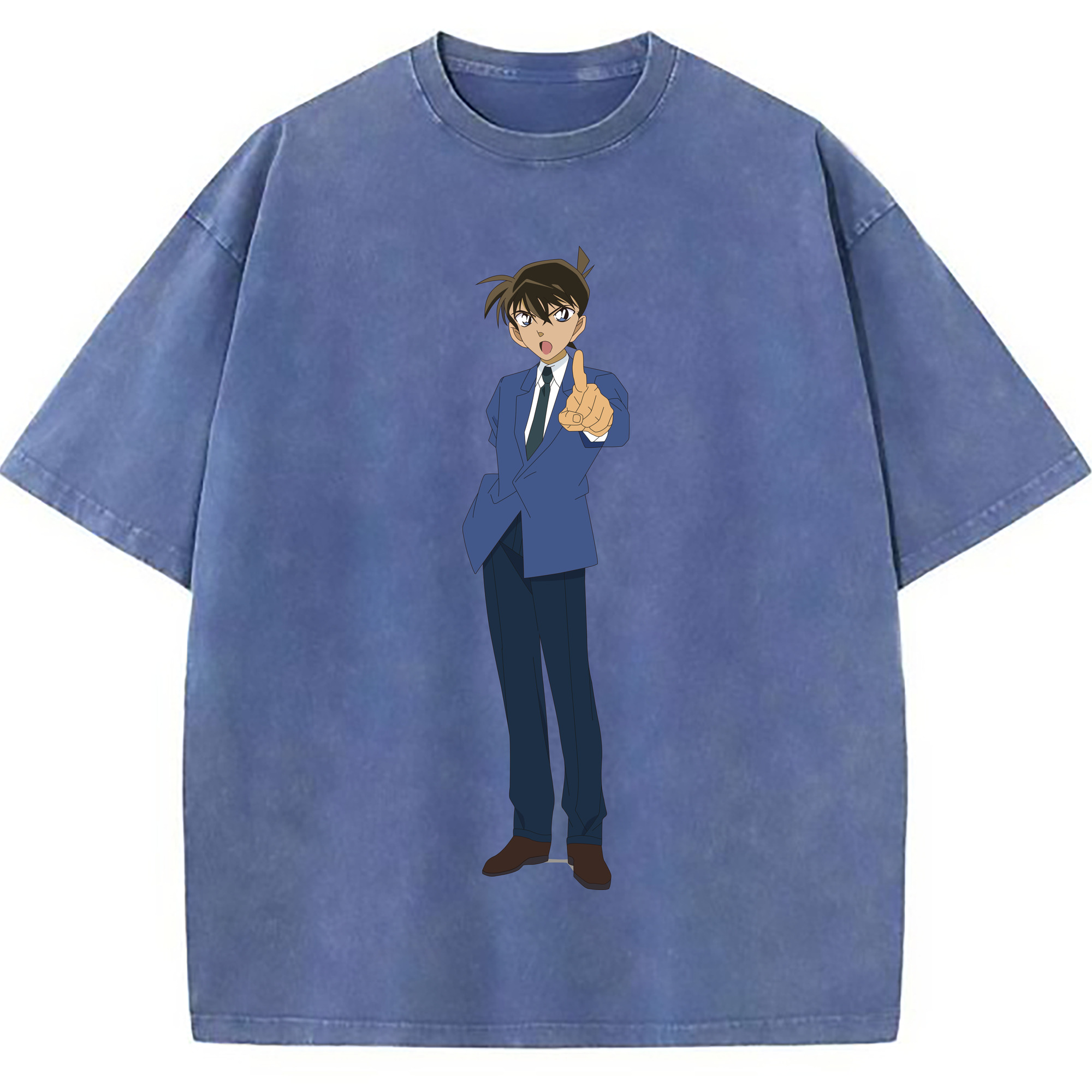 （画像用） 名探偵コナン 江戸川 コナン Detective Conan Conan Edogawa 綿100% ヴィンテージ風 半袖Tシャツ（フロントプリント）