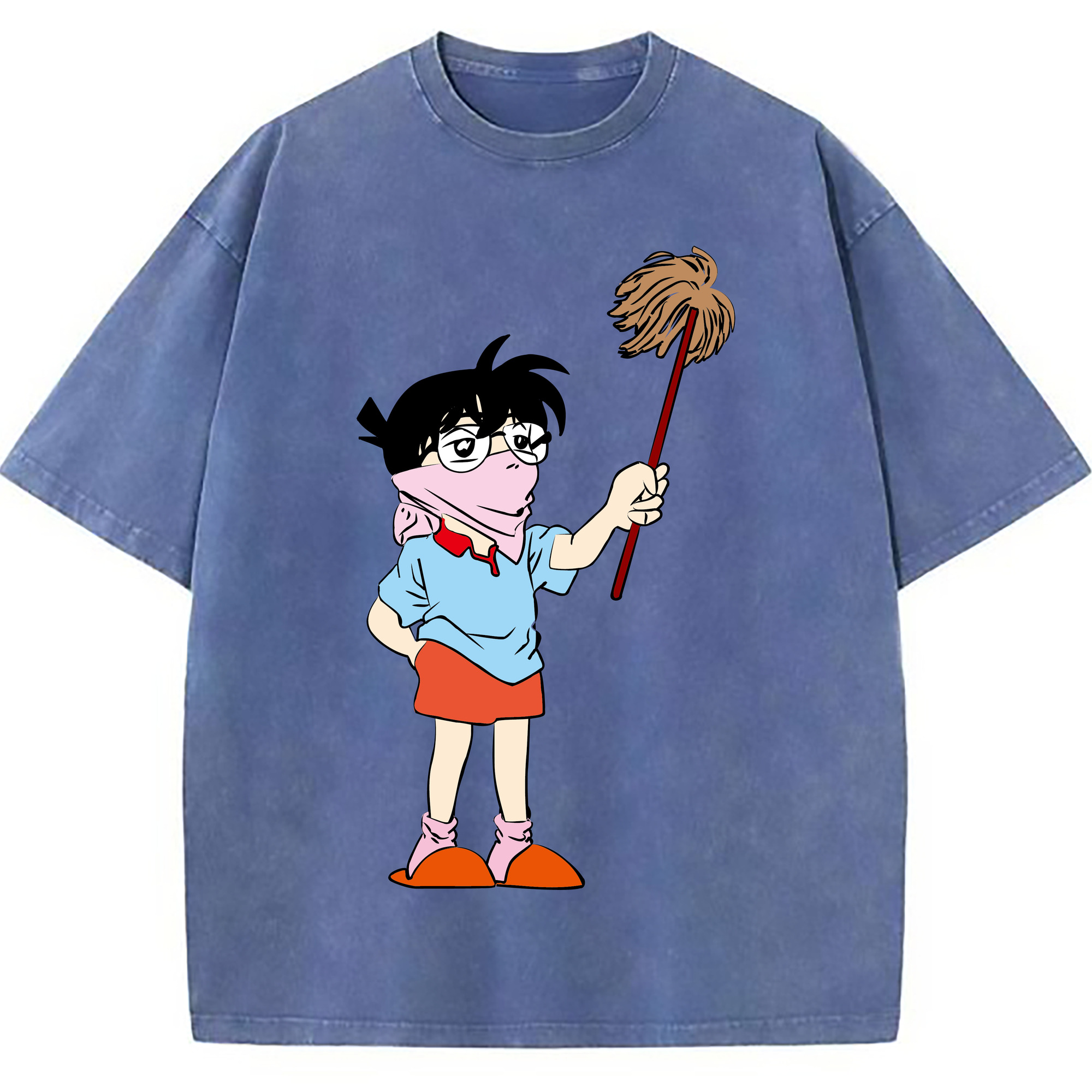 （画像用） 名探偵コナン 江戸川 コナン Detective Conan Conan Edogawa 綿100% ヴィンテージ風 半袖Tシャツ（フロントプリント）