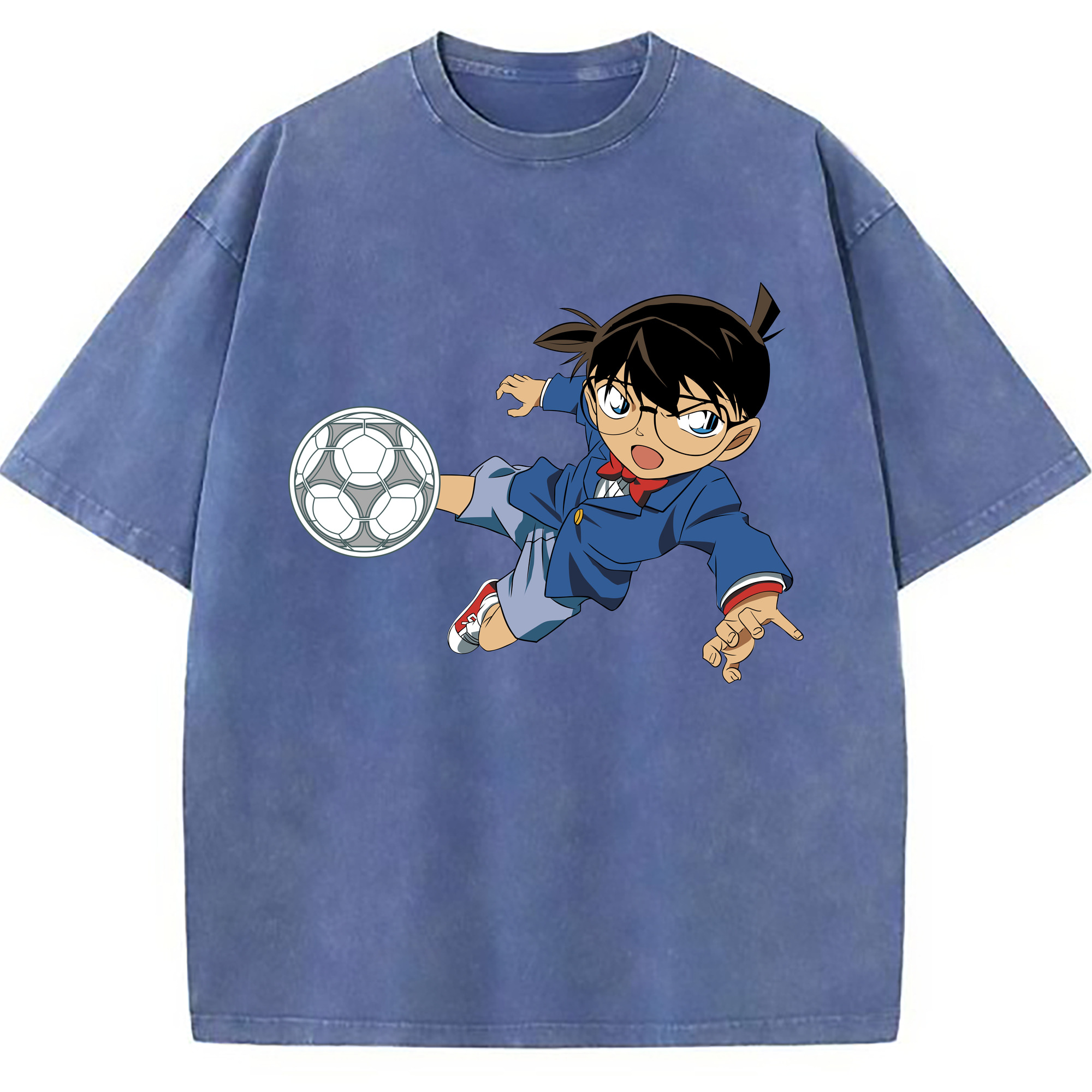 （画像用） 名探偵コナン 江戸川 コナン Detective Conan Conan Edogawa 綿100% ヴィンテージ風 半袖Tシャツ（フロントプリント）
