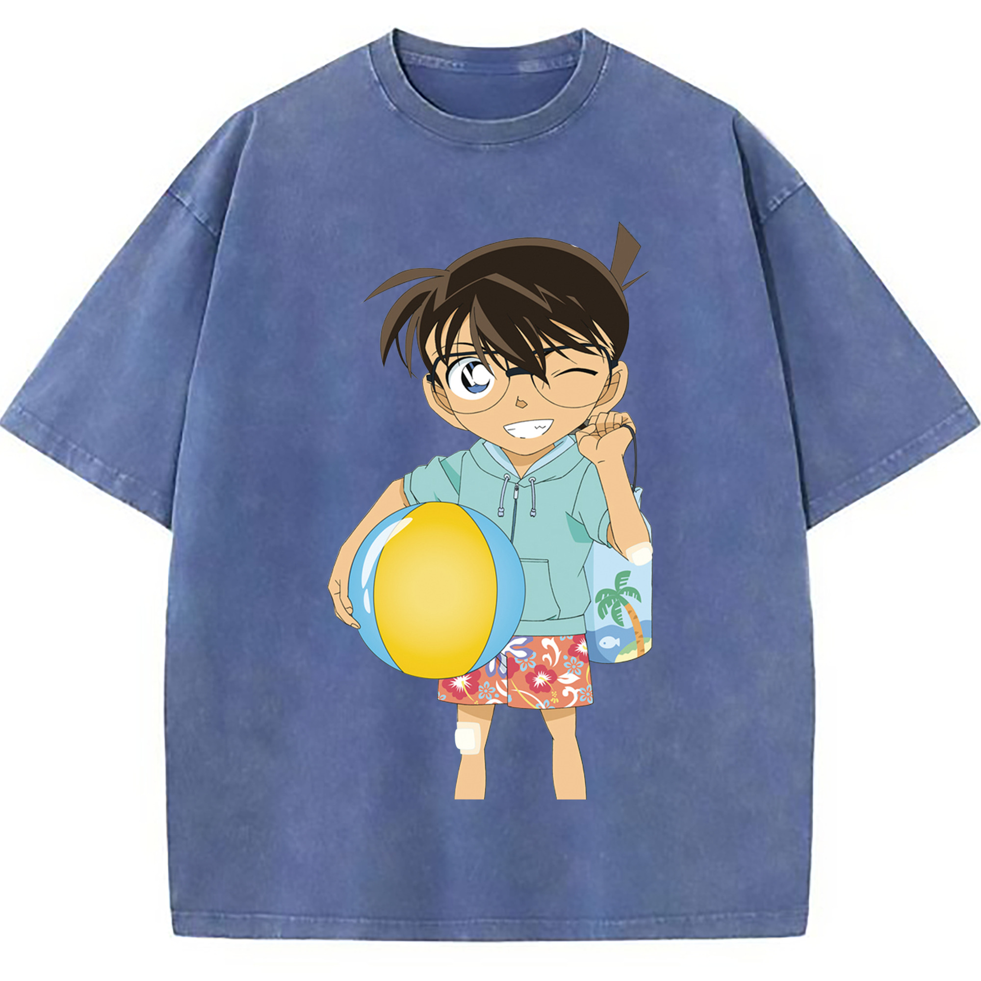 （画像用） 名探偵コナン 江戸川 コナン Detective Conan Conan Edogawa 綿100% ヴィンテージ風 半袖Tシャツ（フロントプリント）