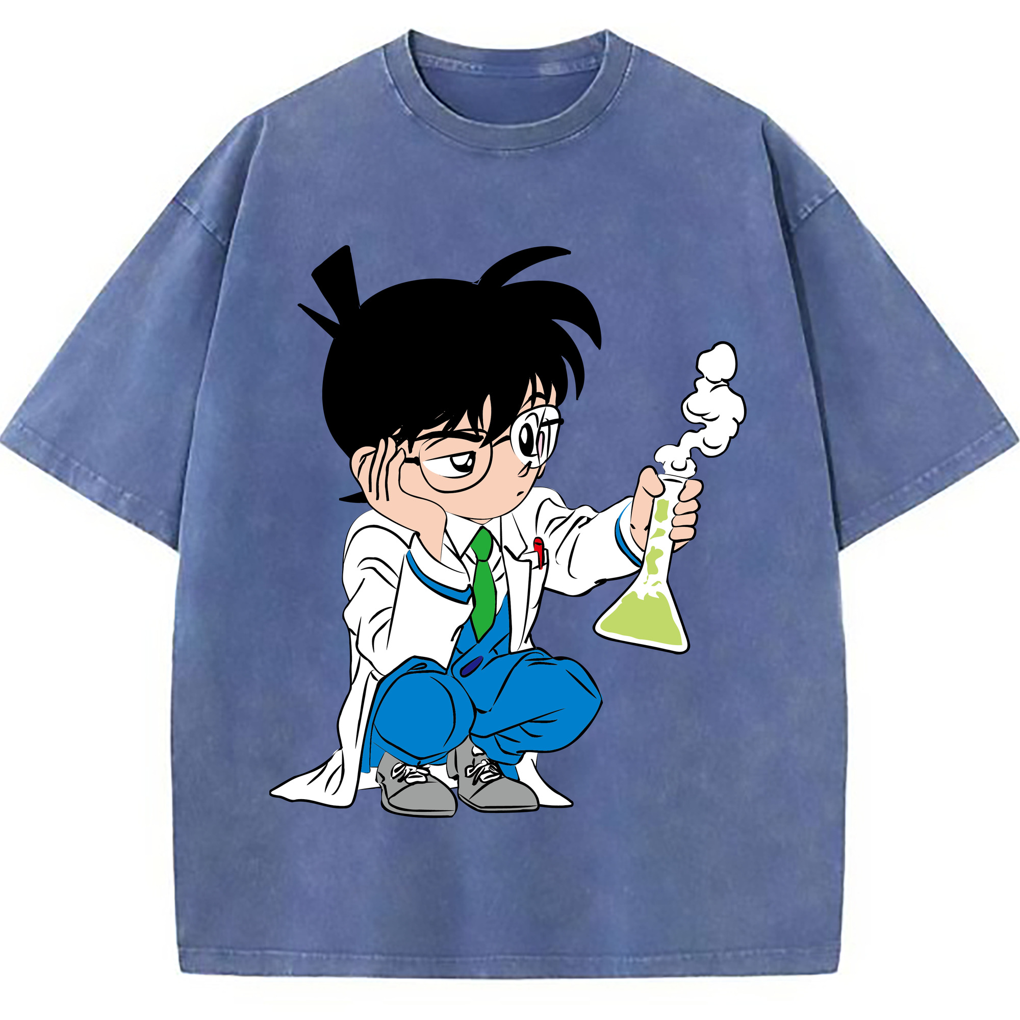 （画像用） 名探偵コナン 江戸川 コナン Detective Conan Conan Edogawa 綿100% ヴィンテージ風 半袖Tシャツ（フロントプリント）