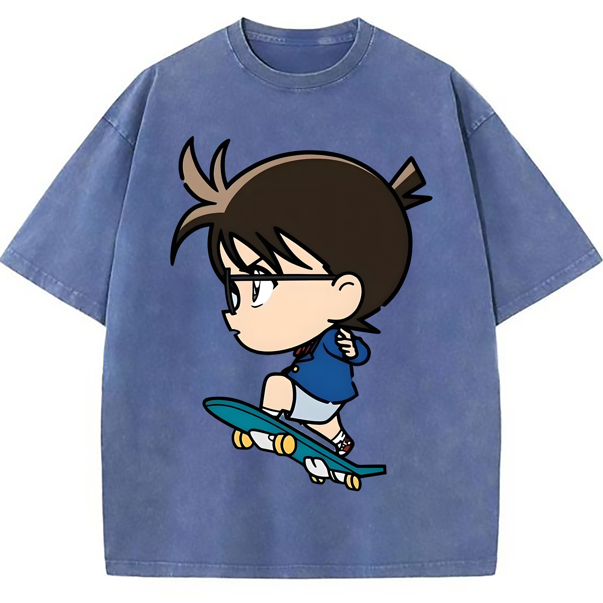 （画像用） 名探偵コナン 江戸川 コナン Detective Conan Conan Edogawa 綿100% ヴィンテージ風 半袖Tシャツ（フロントプリント）
