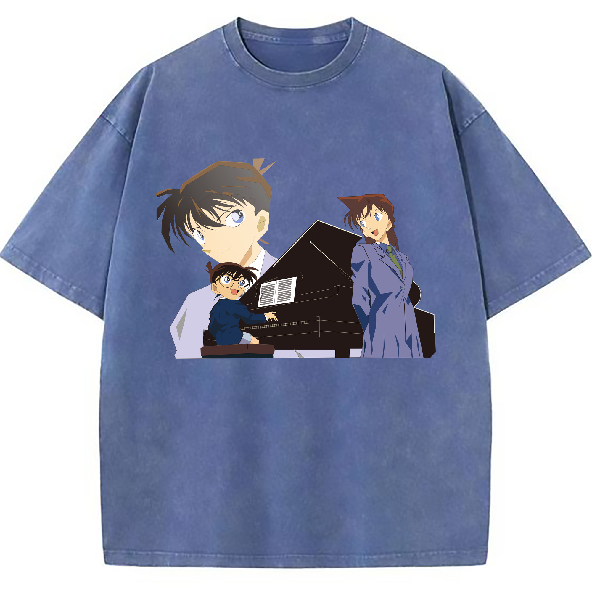 （画像用） 名探偵コナン 毛利 蘭 もうり らん、モーリ ラン Detective Conan Rachel Moore 綿100% ヴィンテージ風 半袖Tシャツ（フロントプリント）