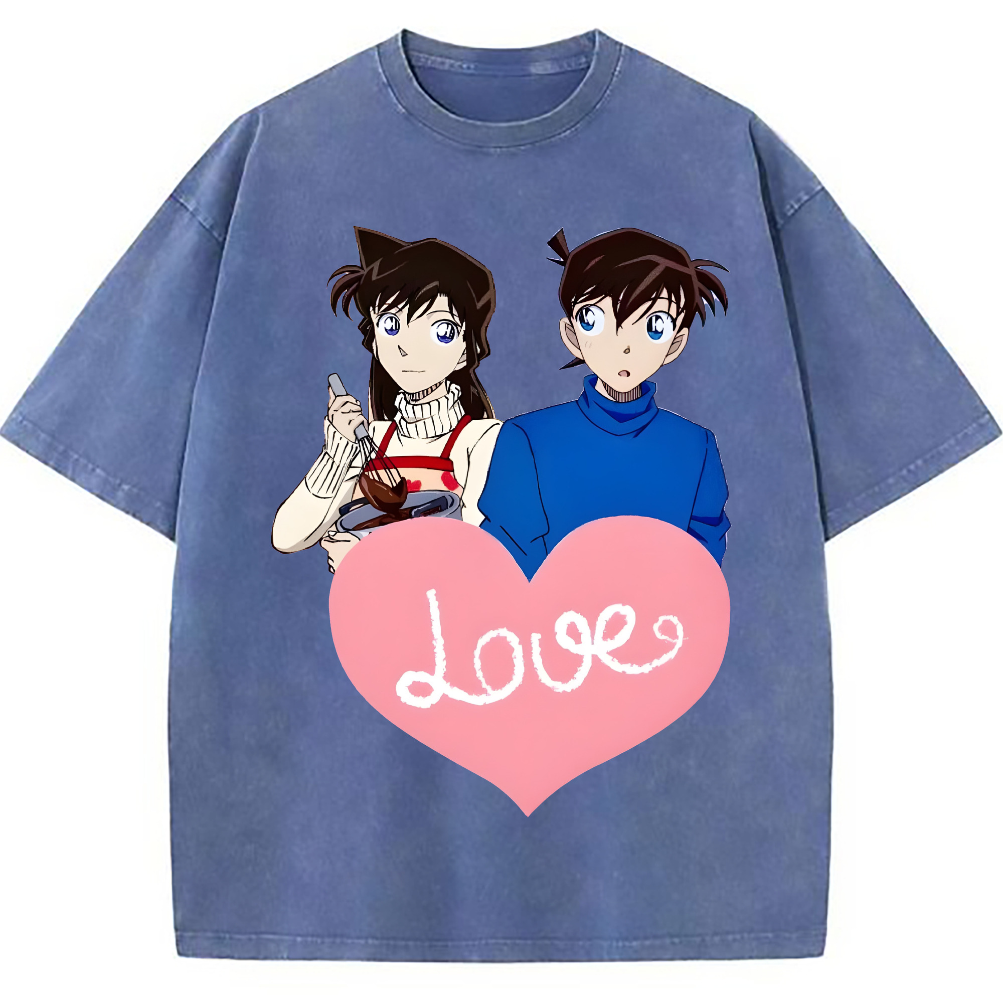 （画像用） 名探偵コナン 毛利 蘭 もうり らん、モーリ ラン Detective Conan Rachel Moore 綿100% ヴィンテージ風 半袖Tシャツ（フロントプリント）