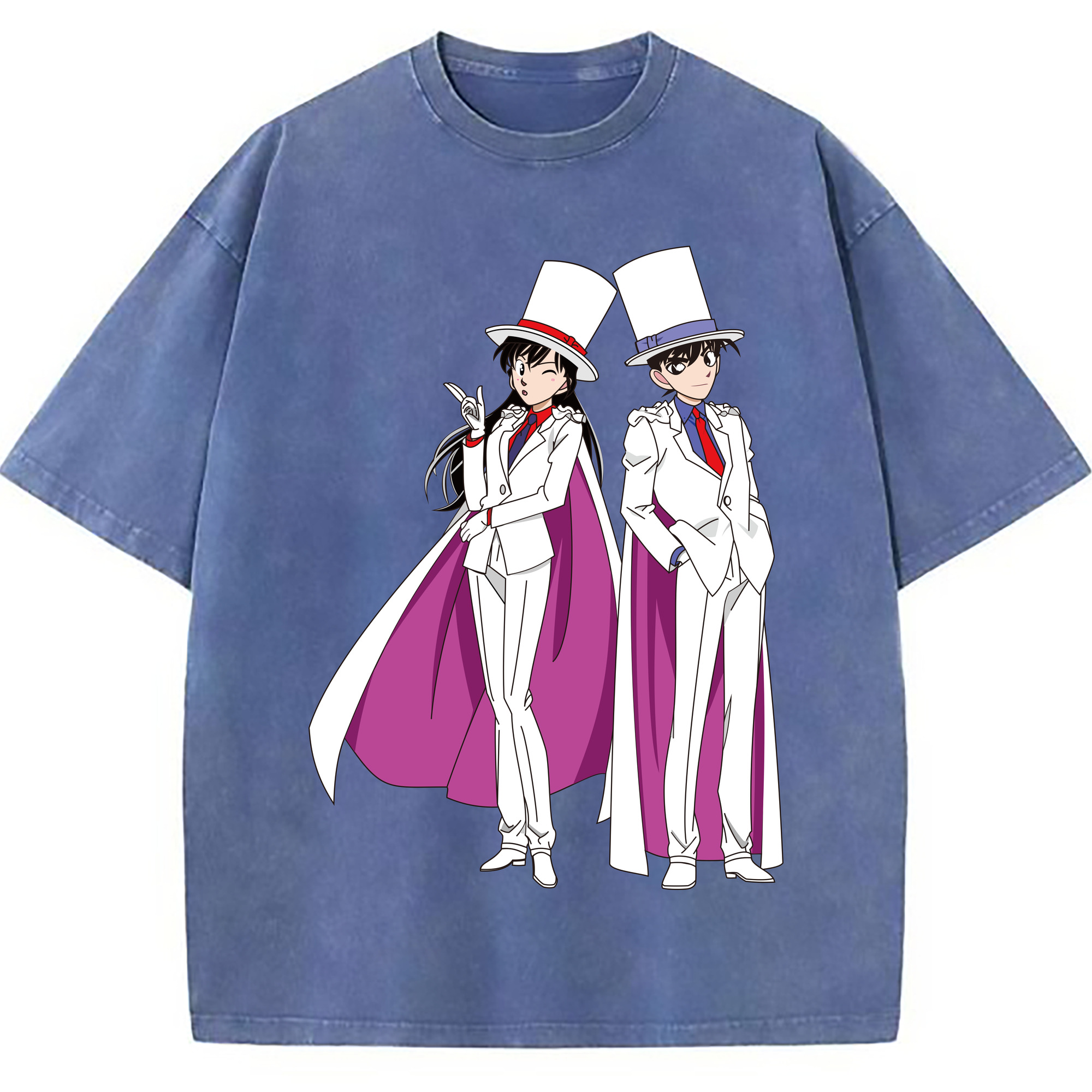 （画像用） 名探偵コナン くろば かいと Detective Conan Kuroba Kaito 綿100% ヴィンテージ風 半袖Tシャツ（フロントプリント）