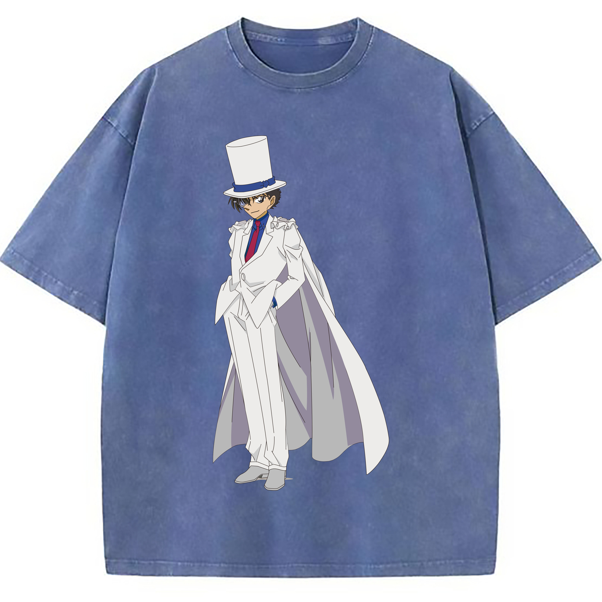 （画像用） 名探偵コナン くろば かいと Detective Conan Kuroba Kaito 綿100% ヴィンテージ風 半袖Tシャツ（フロントプリント）