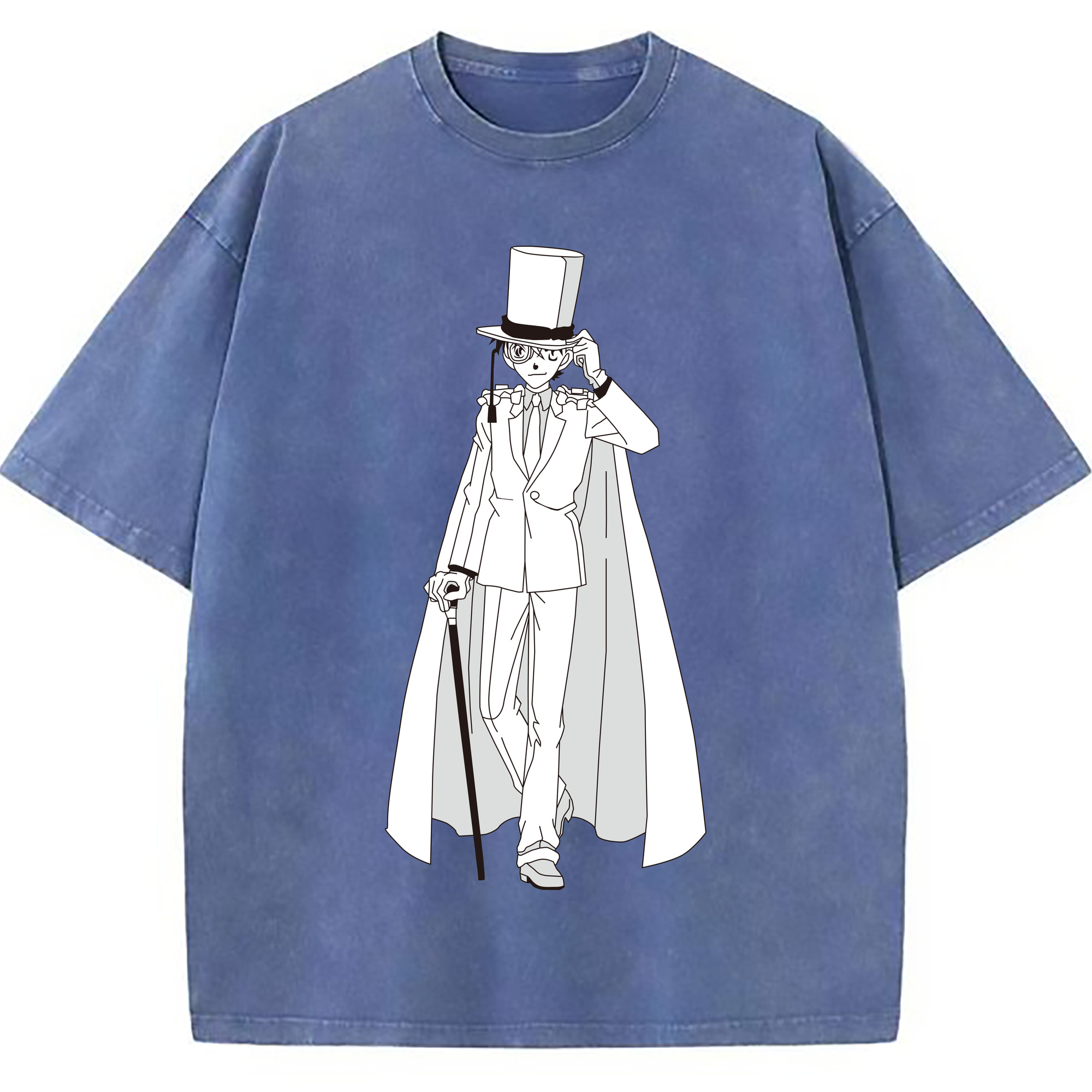 （画像用） 名探偵コナン くろば かいと Detective Conan Kuroba Kaito 綿100% ヴィンテージ風 半袖Tシャツ（フロントプリント）
