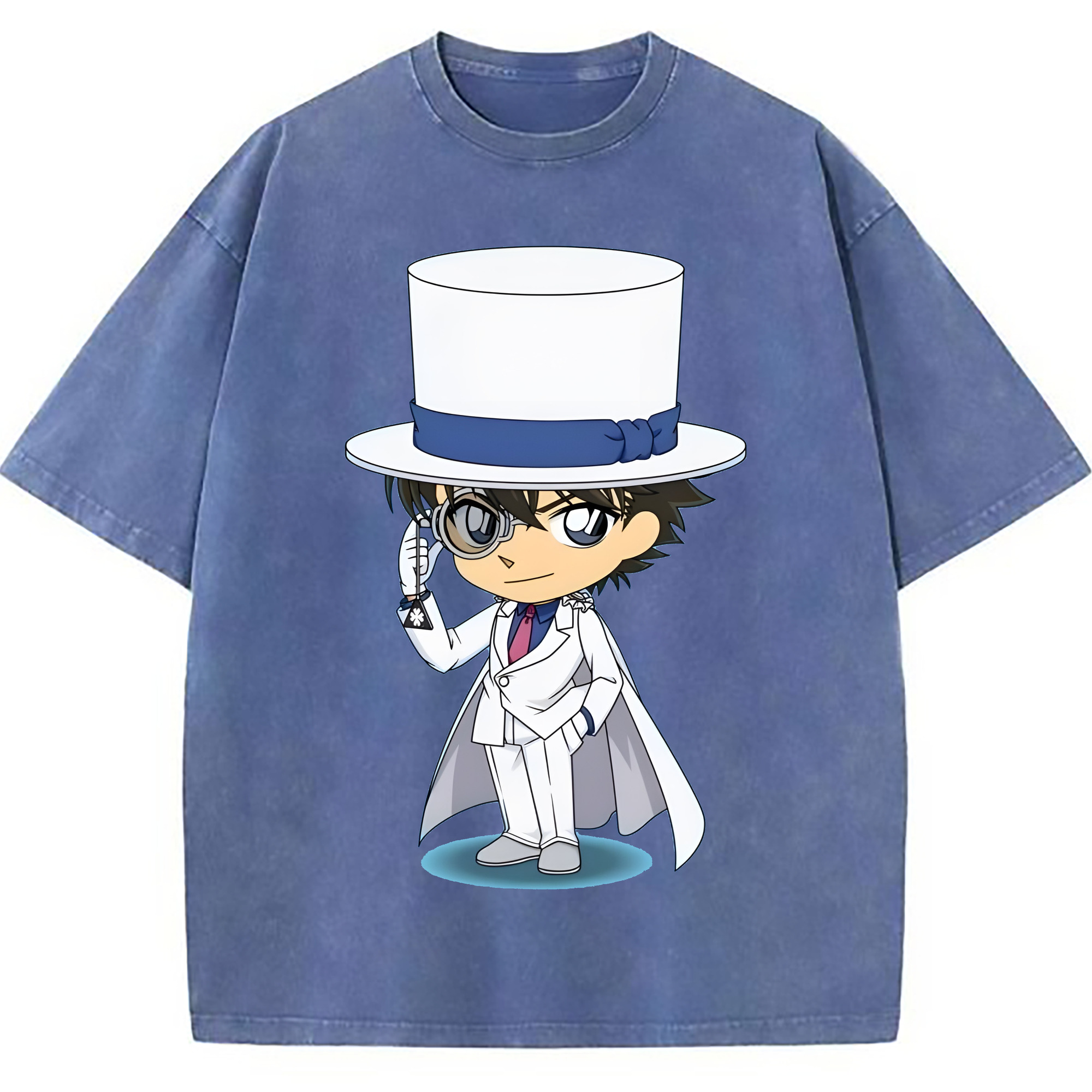 （画像用） 名探偵コナン くろば かいと Detective Conan Kuroba Kaito 綿100% ヴィンテージ風 半袖Tシャツ（フロントプリント）