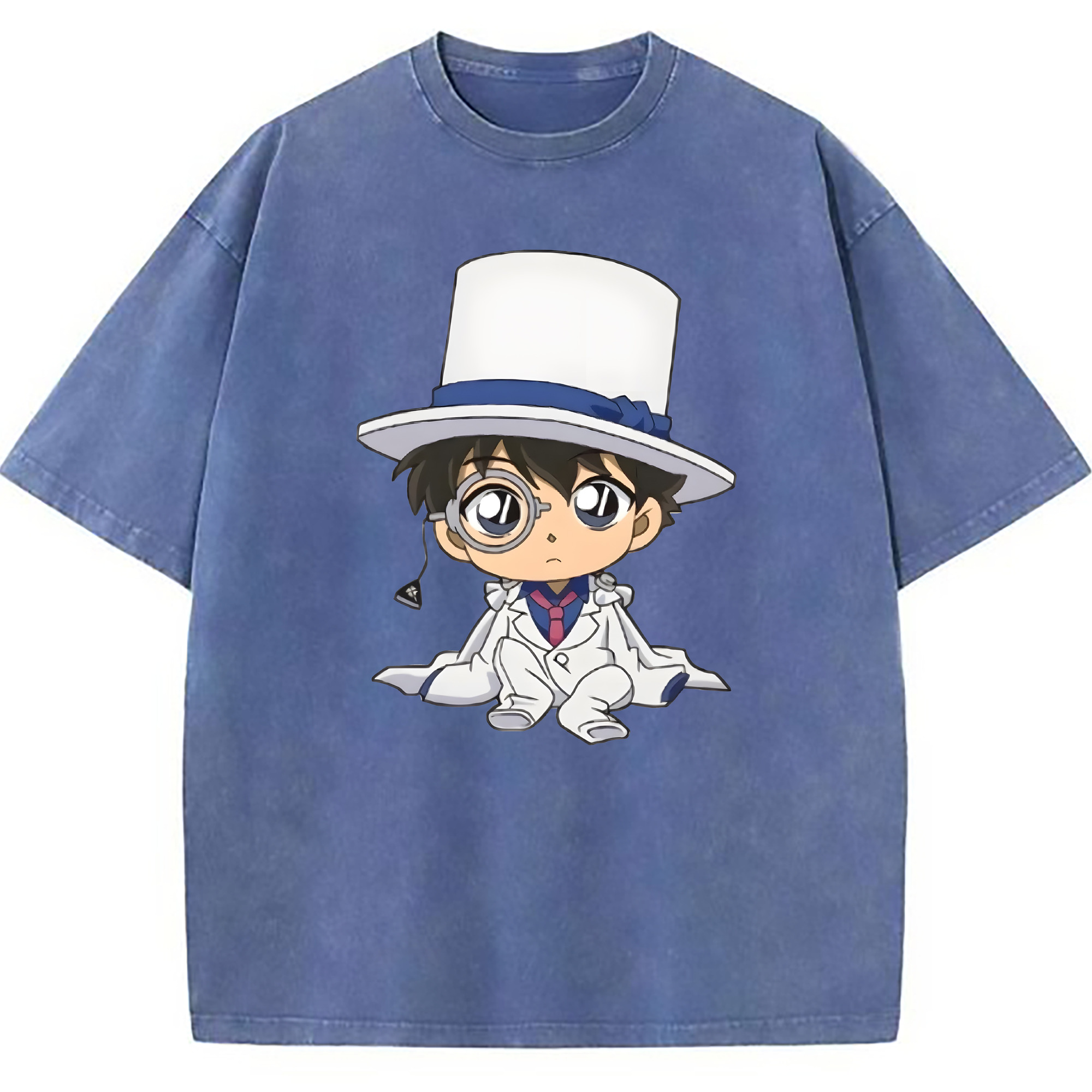 （画像用） 名探偵コナン くろば かいと Detective Conan Kuroba Kaito 綿100% ヴィンテージ風 半袖Tシャツ（フロントプリント）