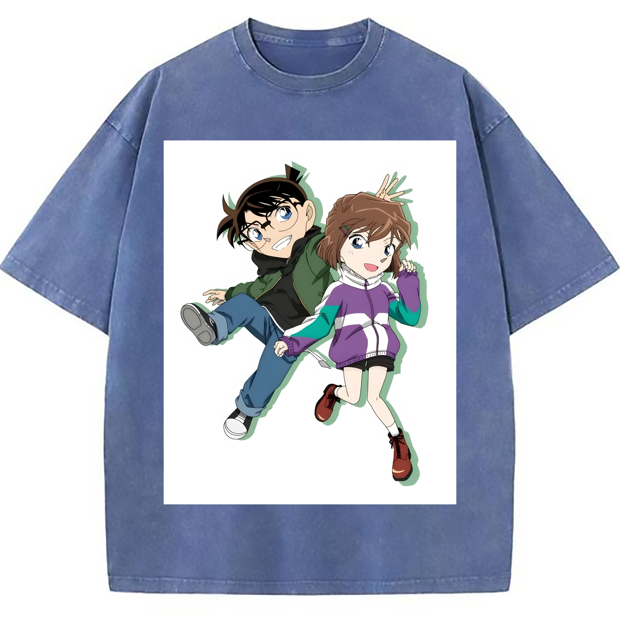 （画像用） 名探偵コナン 灰原 哀 はいばら あい Detective Conan Anita Hailey、Vi Graythorn Haibara Ai 綿100% ヴィンテージ風 半袖Tシャツ（フロントプリント）