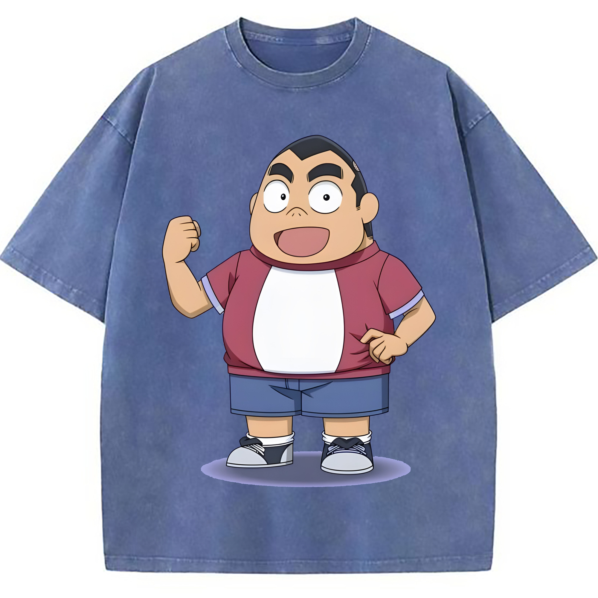 （画像用） 名探偵コナン 小嶋 元太 こじま げんた Detective Conan Kojima Genta 綿100% ヴィンテージ風 半袖Tシャツ（フロントプリント）