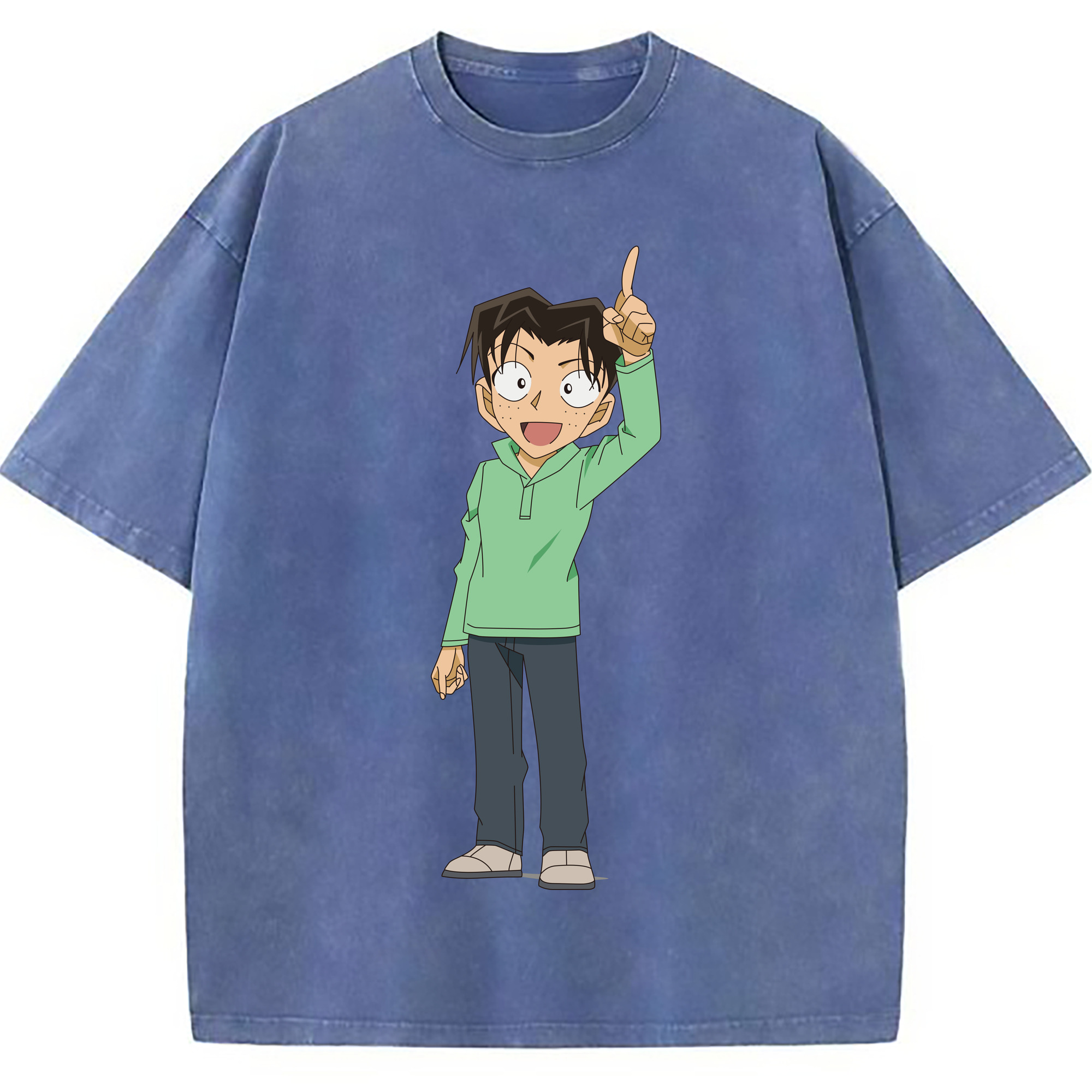 （画像用） 名探偵コナン 円谷 光彦 つぶらや みつひこ Detective Conan Mitch Tennyson 綿100% ヴィンテージ風 半袖Tシャツ（フロントプリント）
