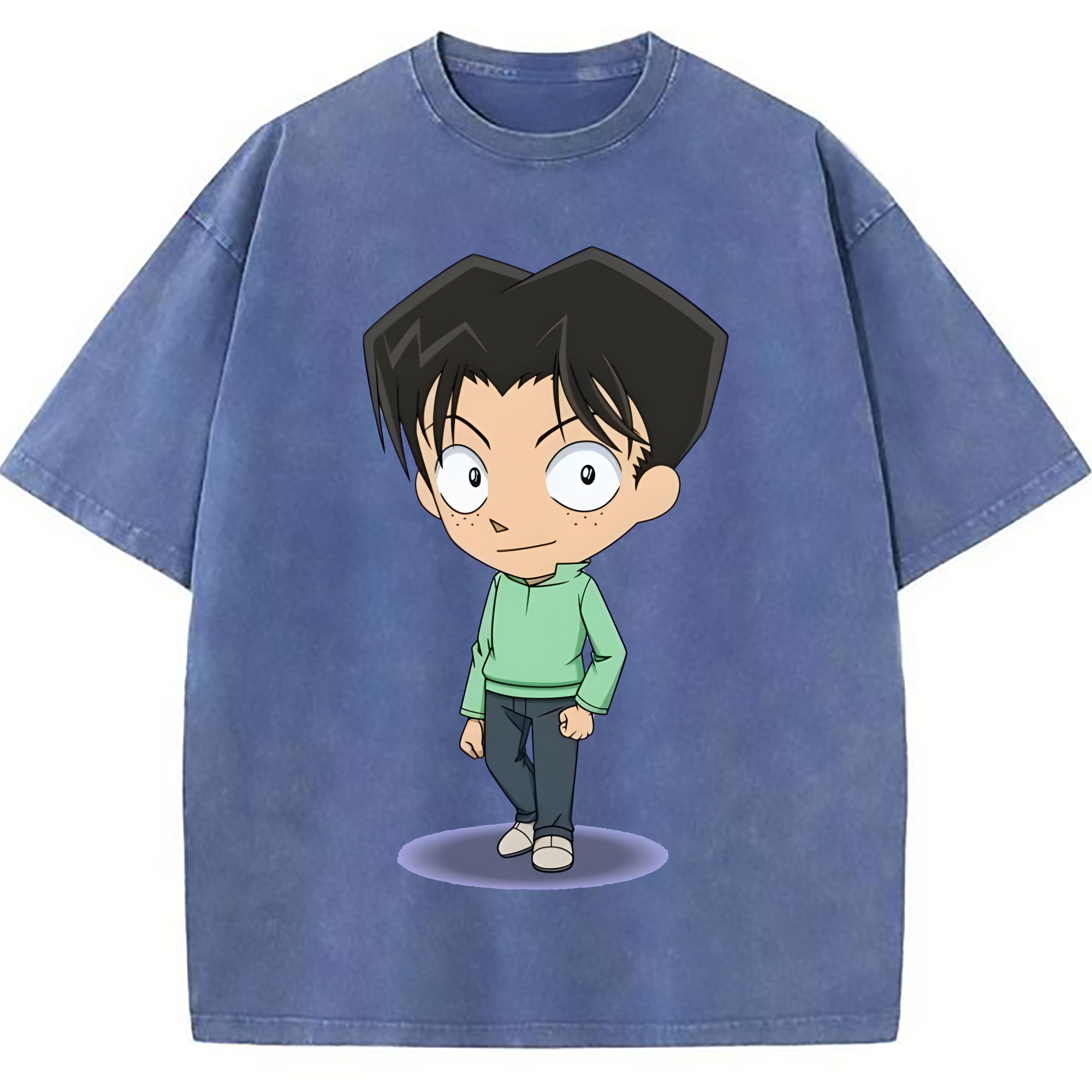 （画像用） 名探偵コナン 円谷 光彦 つぶらや みつひこ Detective Conan Mitch Tennyson 綿100% ヴィンテージ風 半袖Tシャツ（フロントプリント）