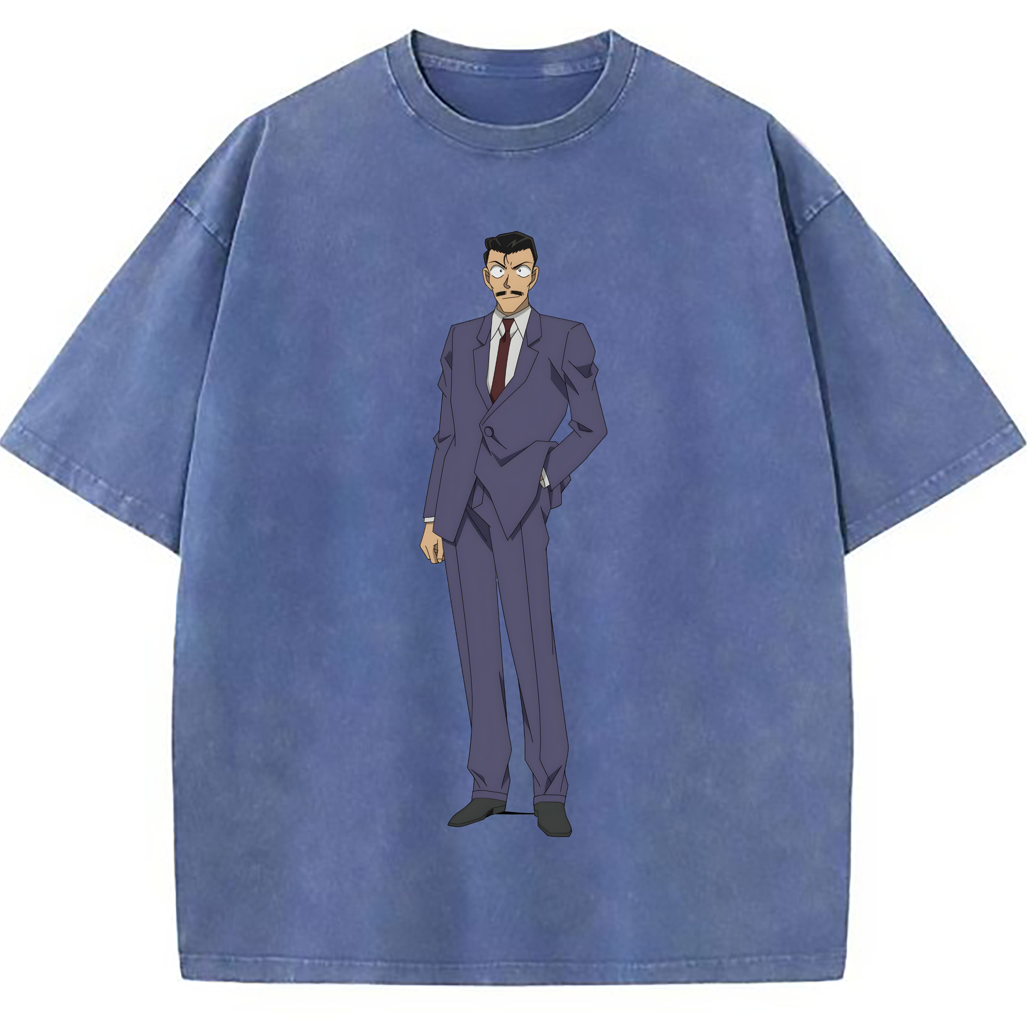 （画像用） 名探偵コナン 毛利 小五郎 もうり こごろう Detective Conan 綿100% ヴィンテージ風 半袖Tシャツ（フロントプリント）