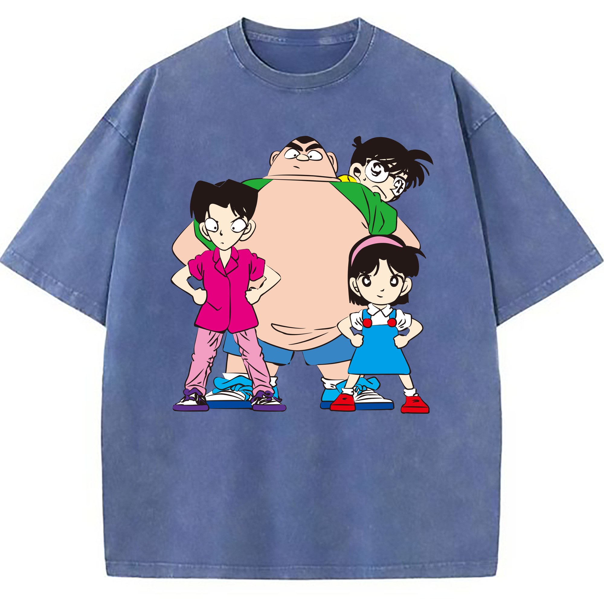 （画像用） 名探偵コナン Detective Conan 綿100% ヴィンテージ風 半袖Tシャツ（フロントプリント）