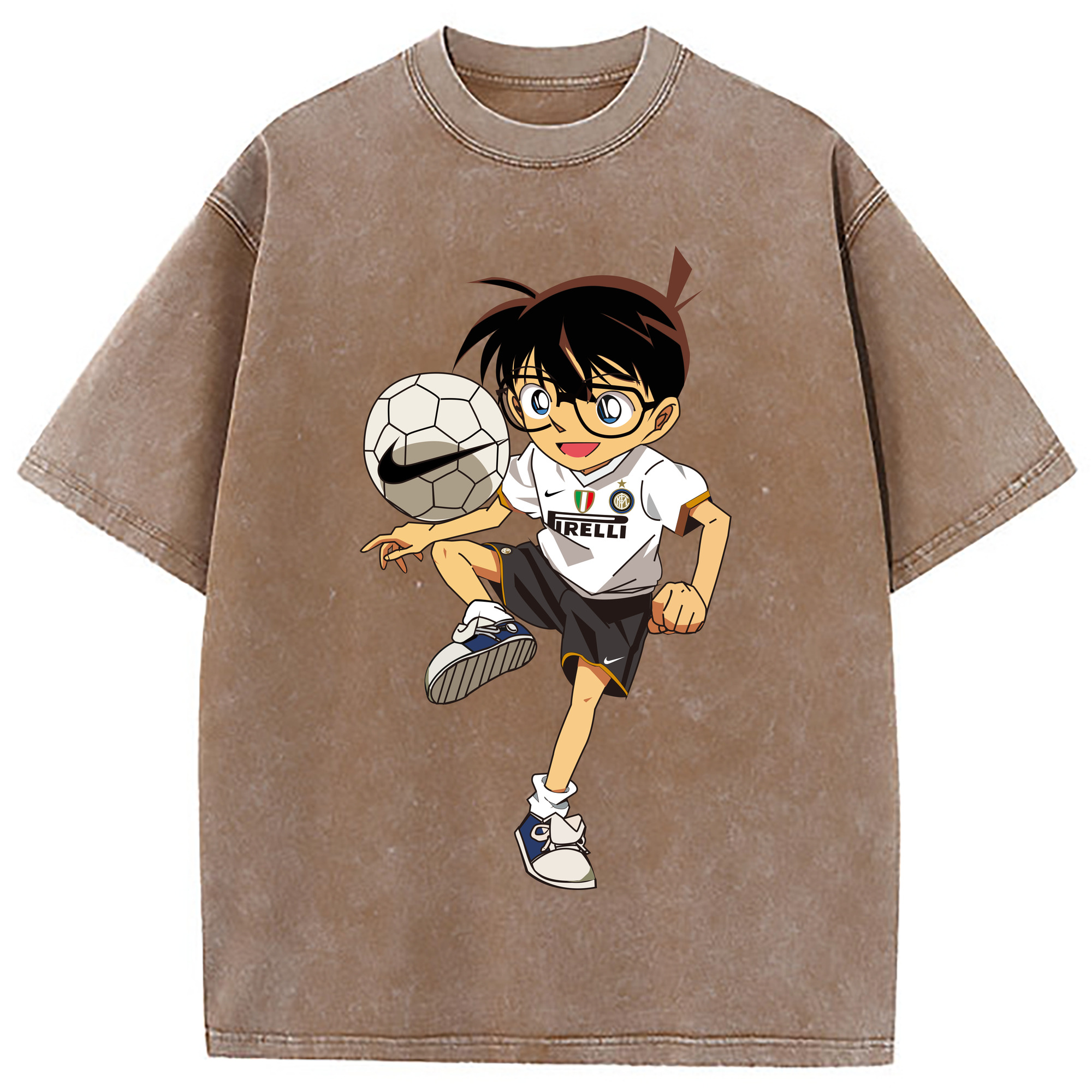（画像用） 名探偵コナン 江戸川 コナン Detective Conan Conan Edogawa 綿100% ヴィンテージ風 半袖Tシャツ（フロントプリント）