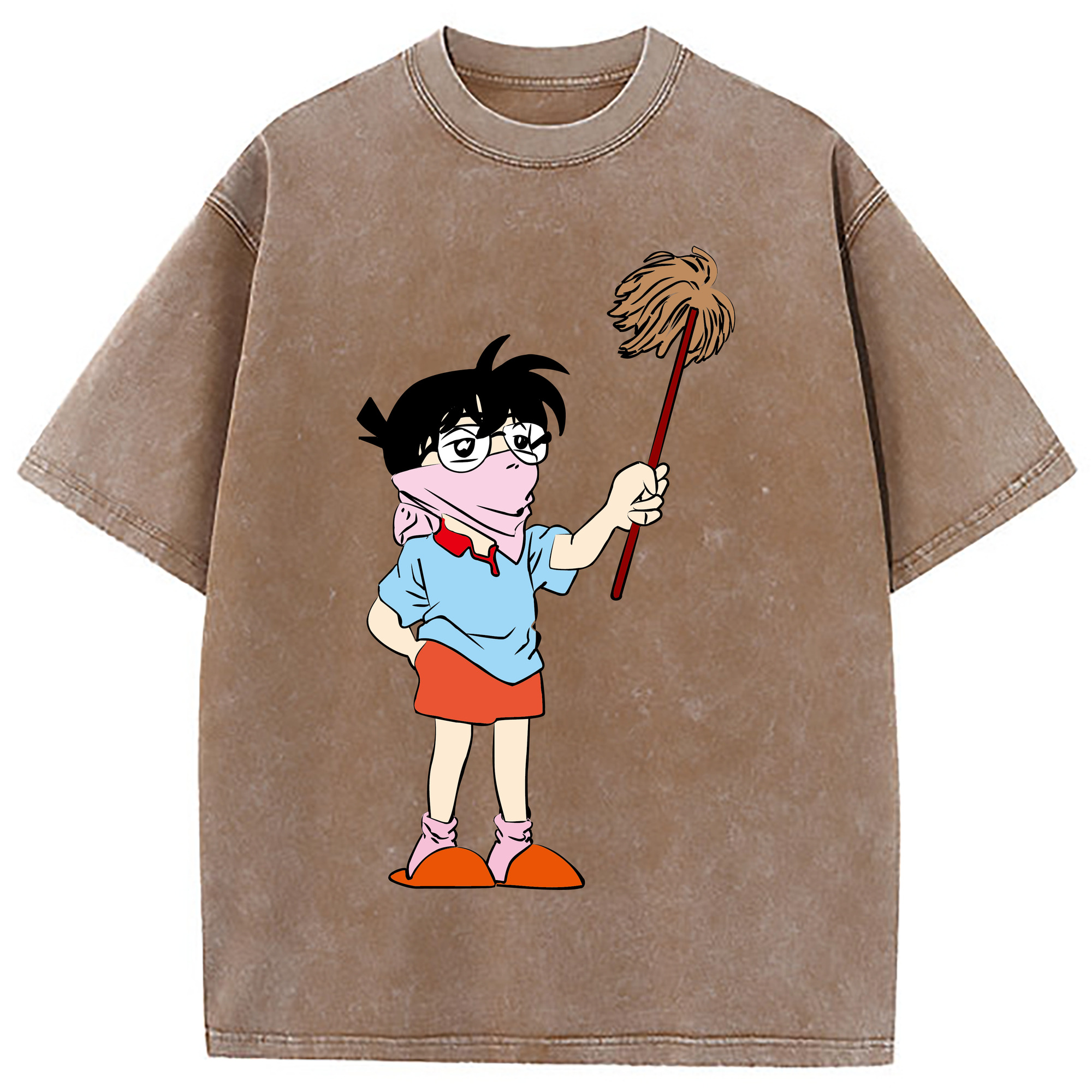 （画像用） 名探偵コナン 江戸川 コナン Detective Conan Conan Edogawa 綿100% ヴィンテージ風 半袖Tシャツ（フロントプリント）