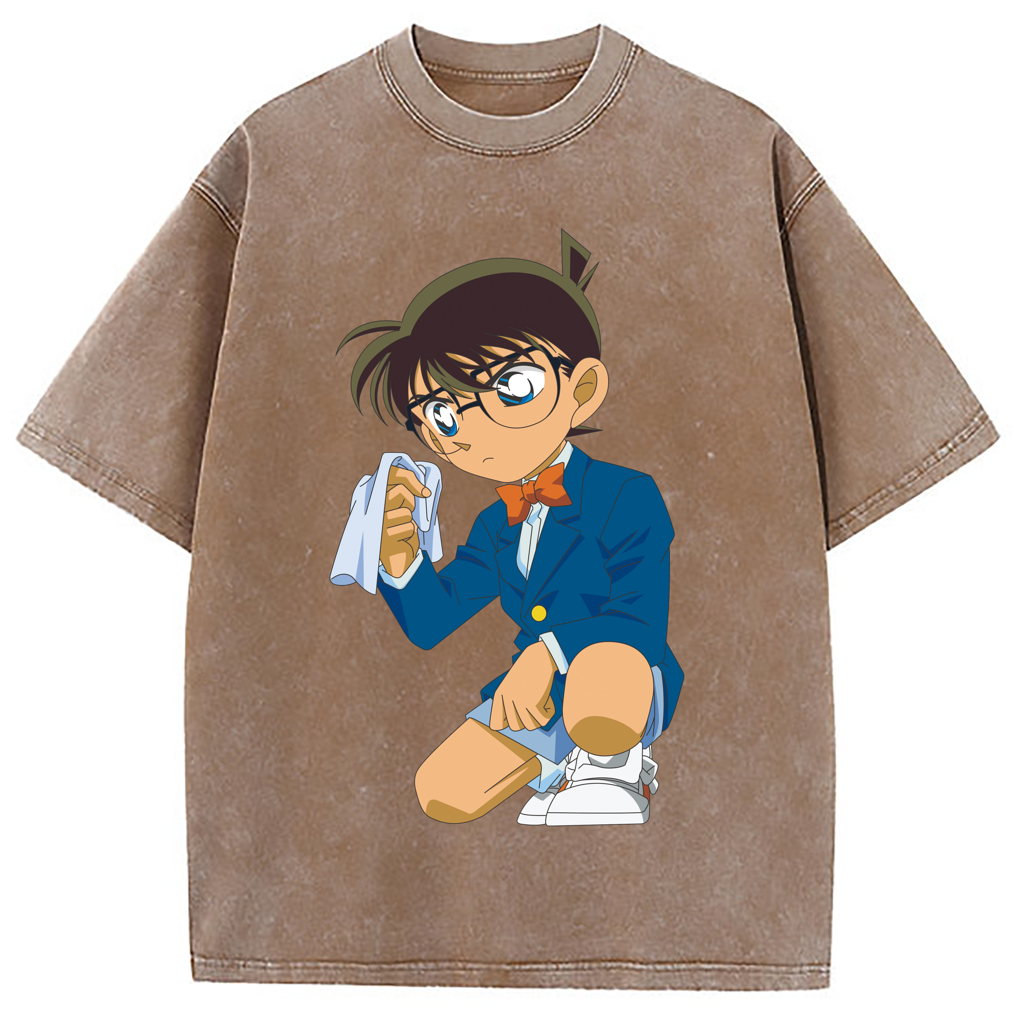 （画像用） 名探偵コナン 江戸川 コナン Detective Conan Conan Edogawa 綿100% ヴィンテージ風 半袖Tシャツ（フロントプリント）